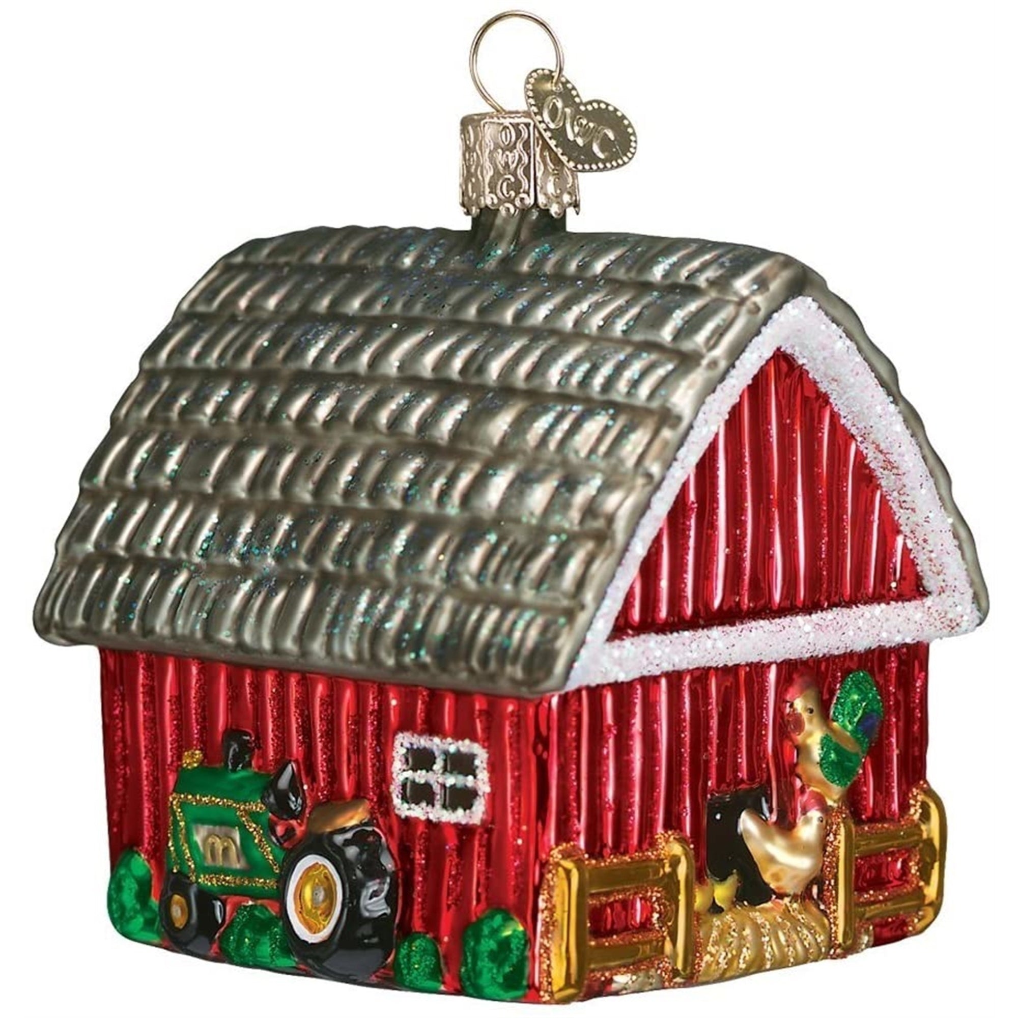 Old World Christmas Glass Blown Barn Ornament