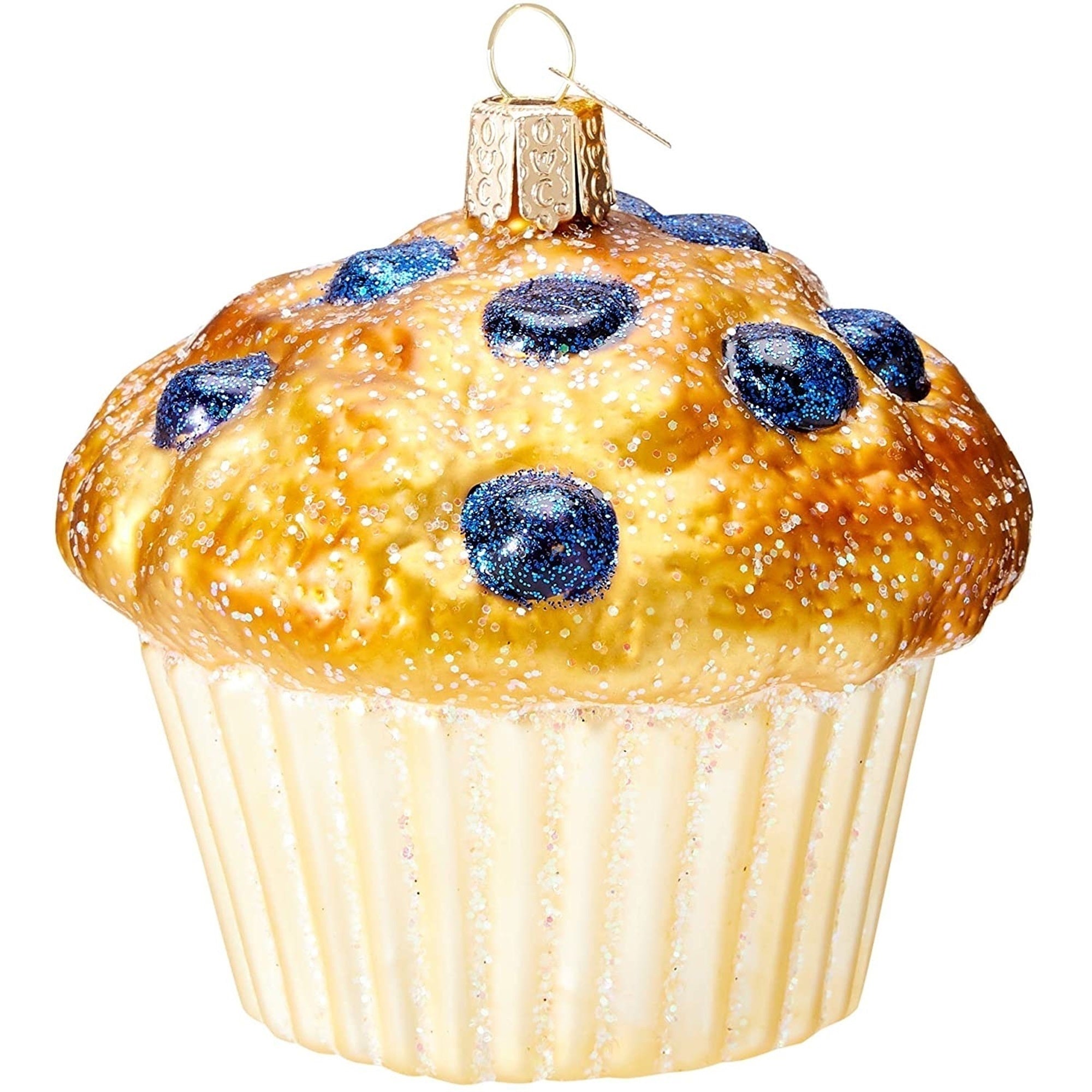 Old World Christmas Blueberry Muffin Glass Blown Ornament