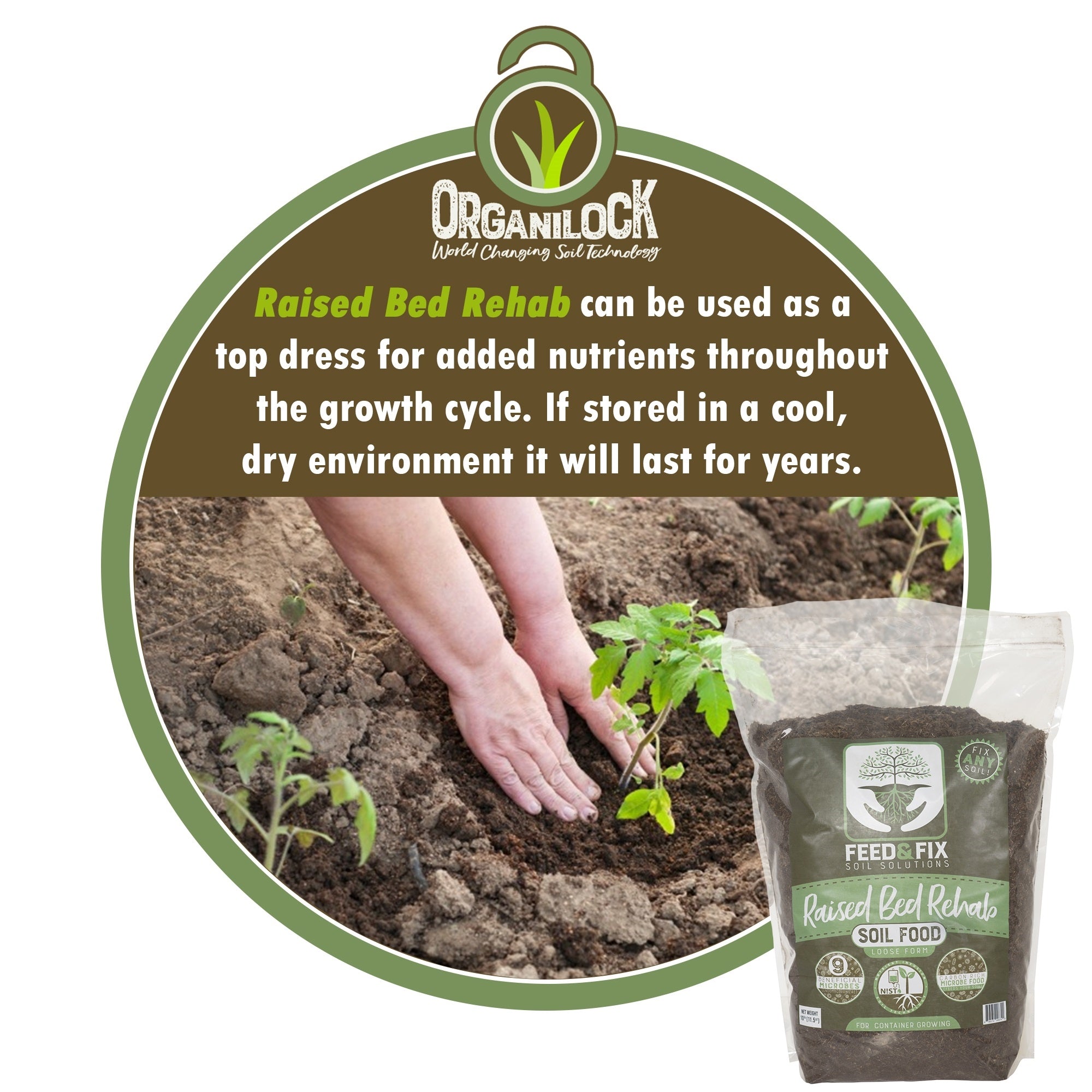 OrganiLock Raised Bed Rehab Potting Garden Soil For Growing