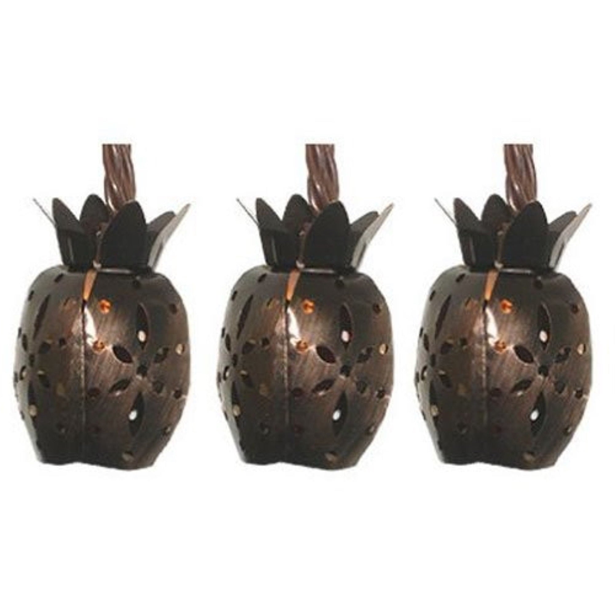 Four Seasons Courtyard 10-Light Electroplated Metal Cut Pineapple Set, 10'