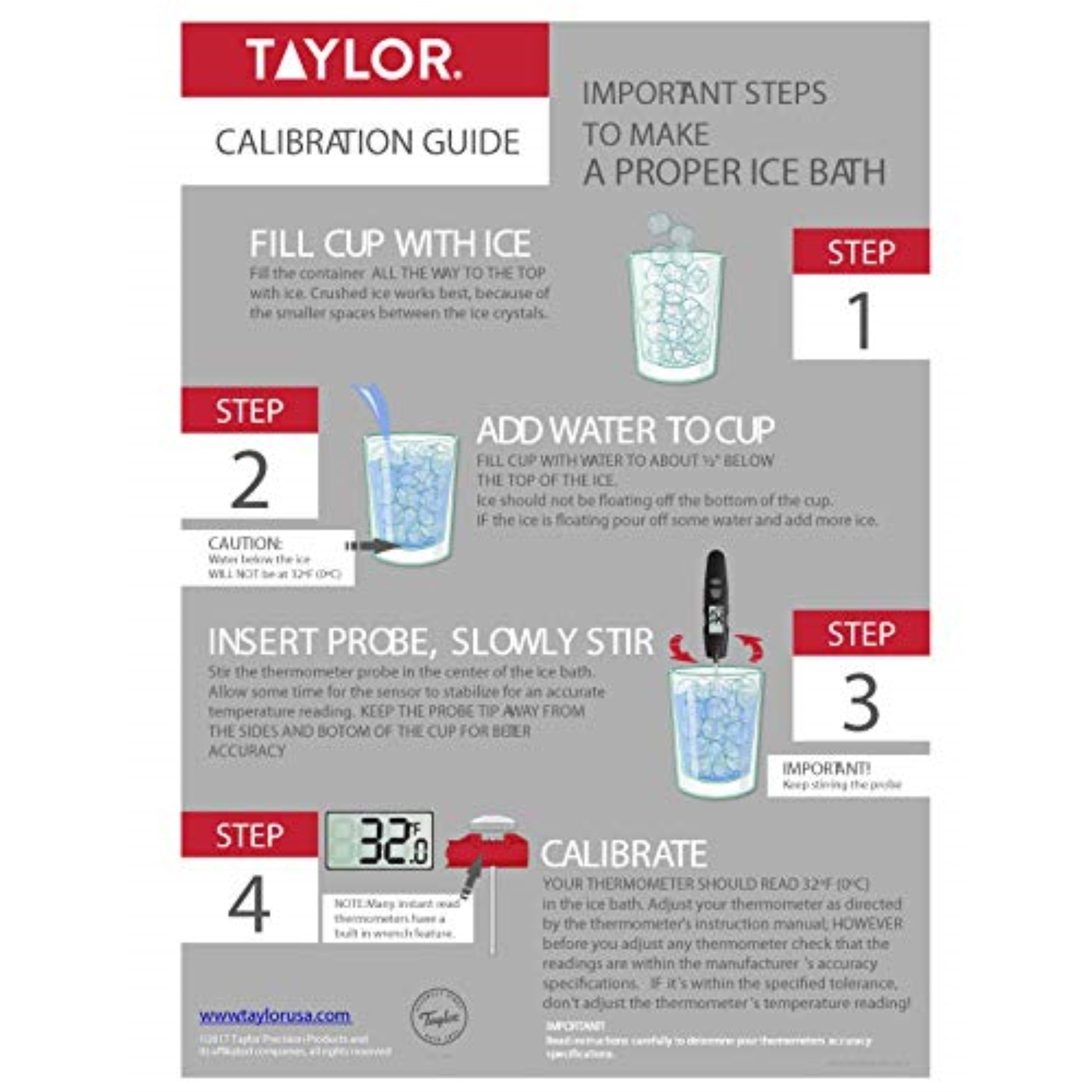 Taylor Precision Products Instant Read Digital Meat Food Grill BBQ Cooking Kitchen Thermometer, Comes with Pocket Sleeve Clip, Red