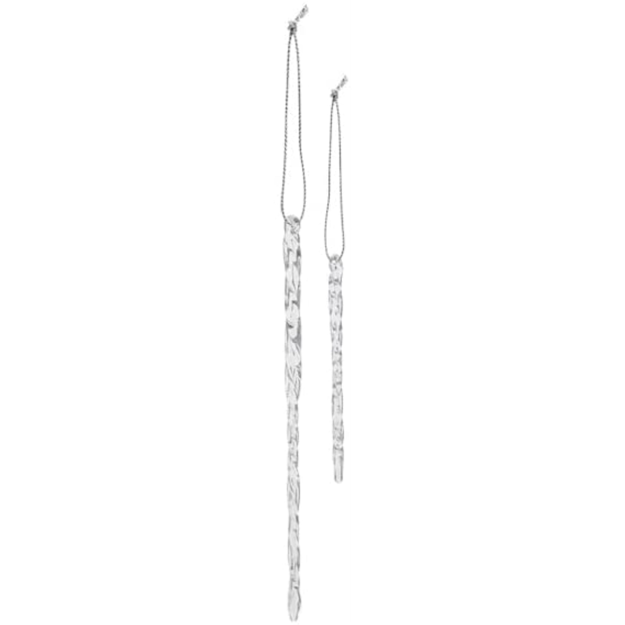 Old World Christmas Glass Blown Tree Ornament, Clear Glass Icicle (24-piece set)