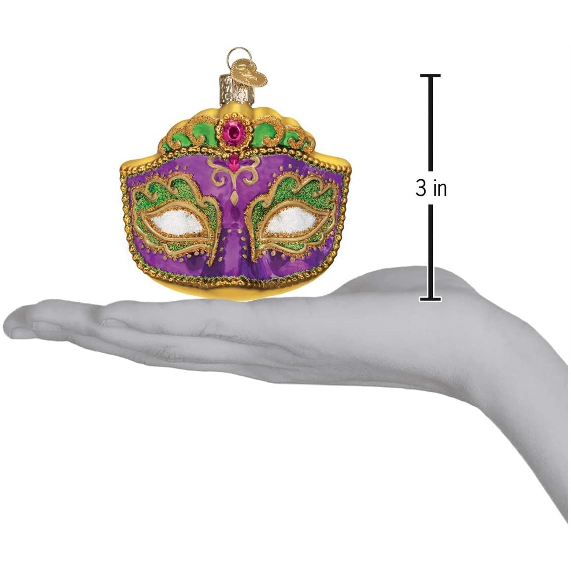 Old World Christmas Mardi Gras Mask Glass Blown Ornament