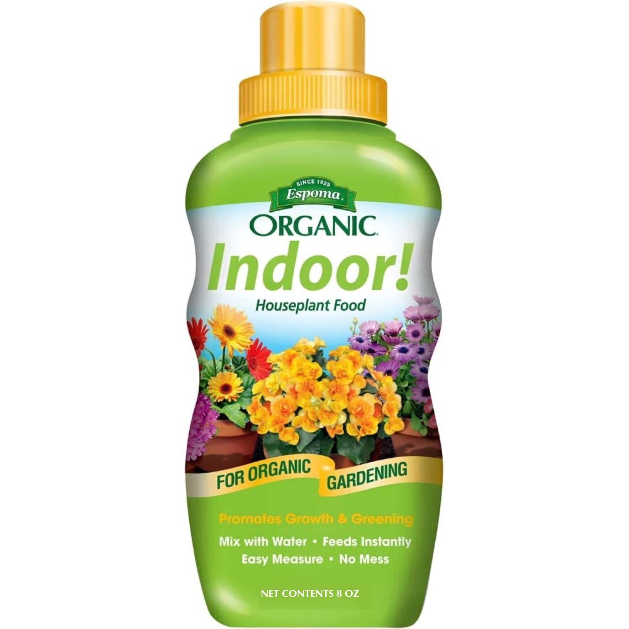 Espoma Organic Indoor! Plant Food for Large & Small Houseplants Like Pothos, Fiddle Leaf Fig, Monstera, Snake & Palms, Liquid Concentrate, 8 fl oz
