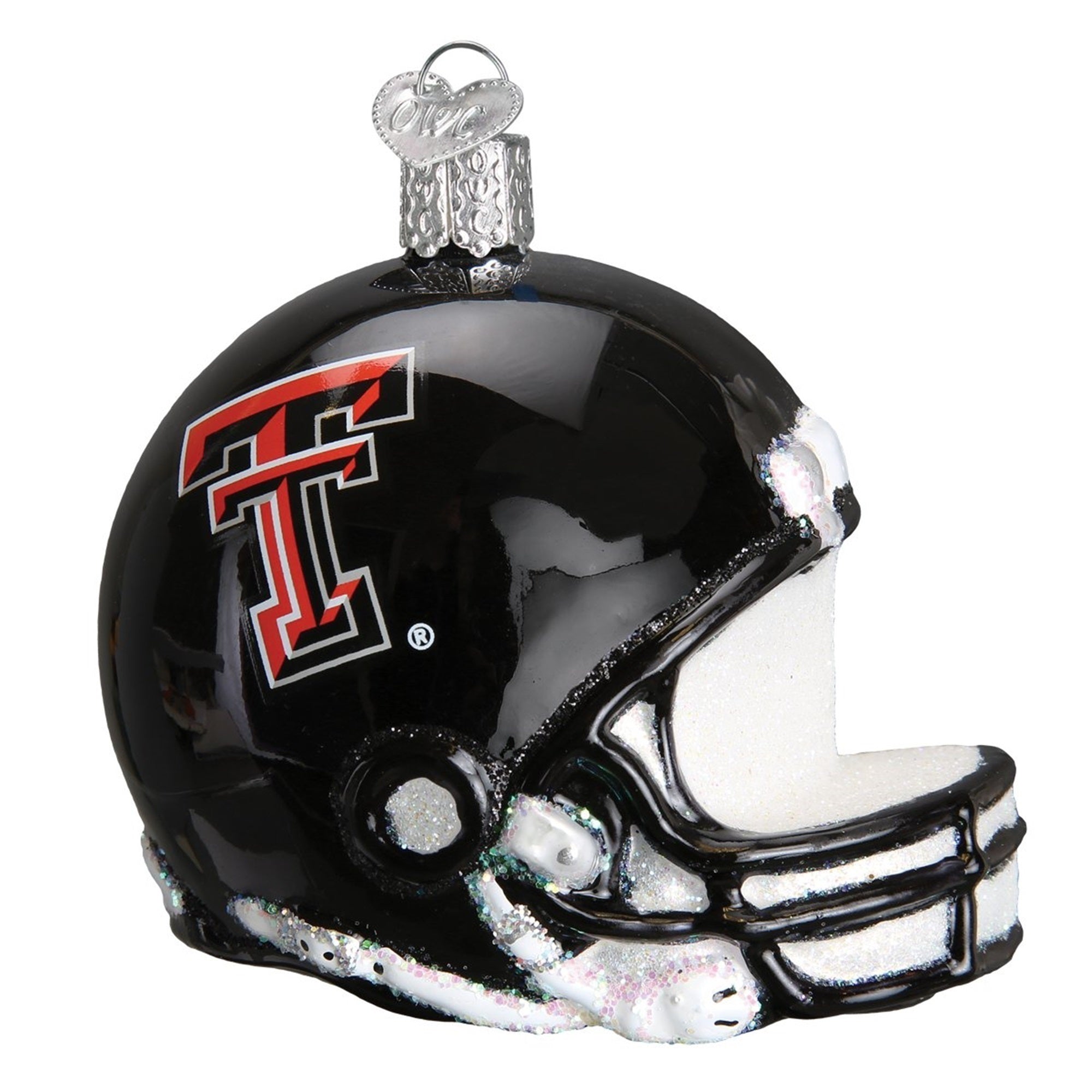 Old World Christmas Blown Glass Christmas Ornament, Texas Tech Helmet