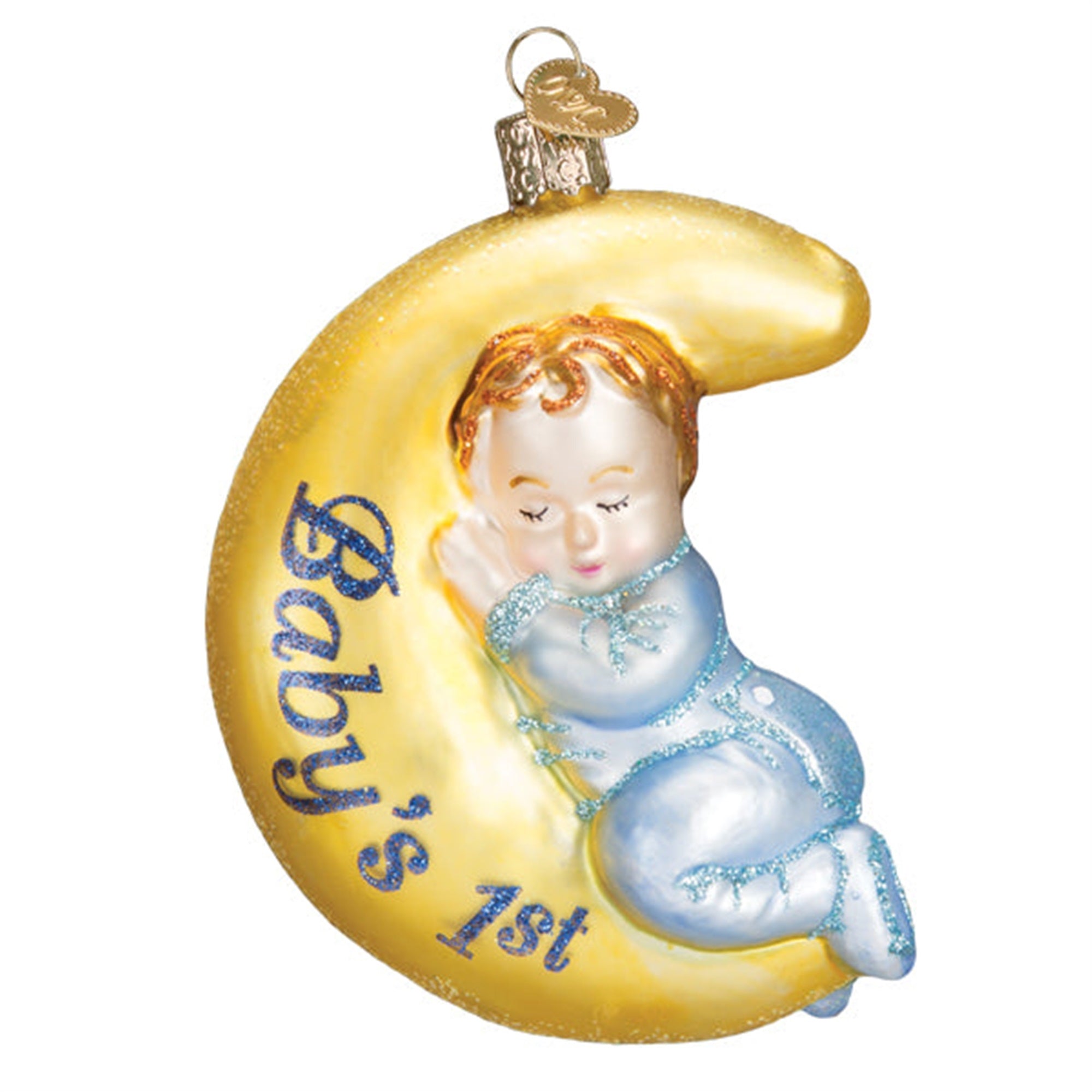 Old World Christmas Hanging Glass Tree Ornament, Baby's 1st - Dreamtime Boy