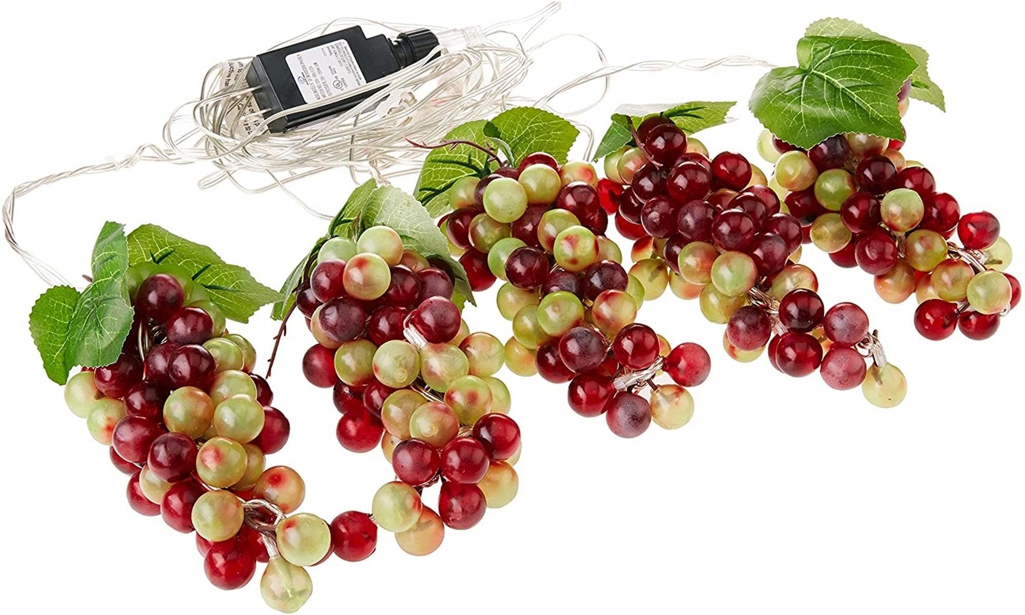 Kurt Adler B/O Novelty Lights, 5 Grape Clusters, 100 LED Lights, Multi, 12'