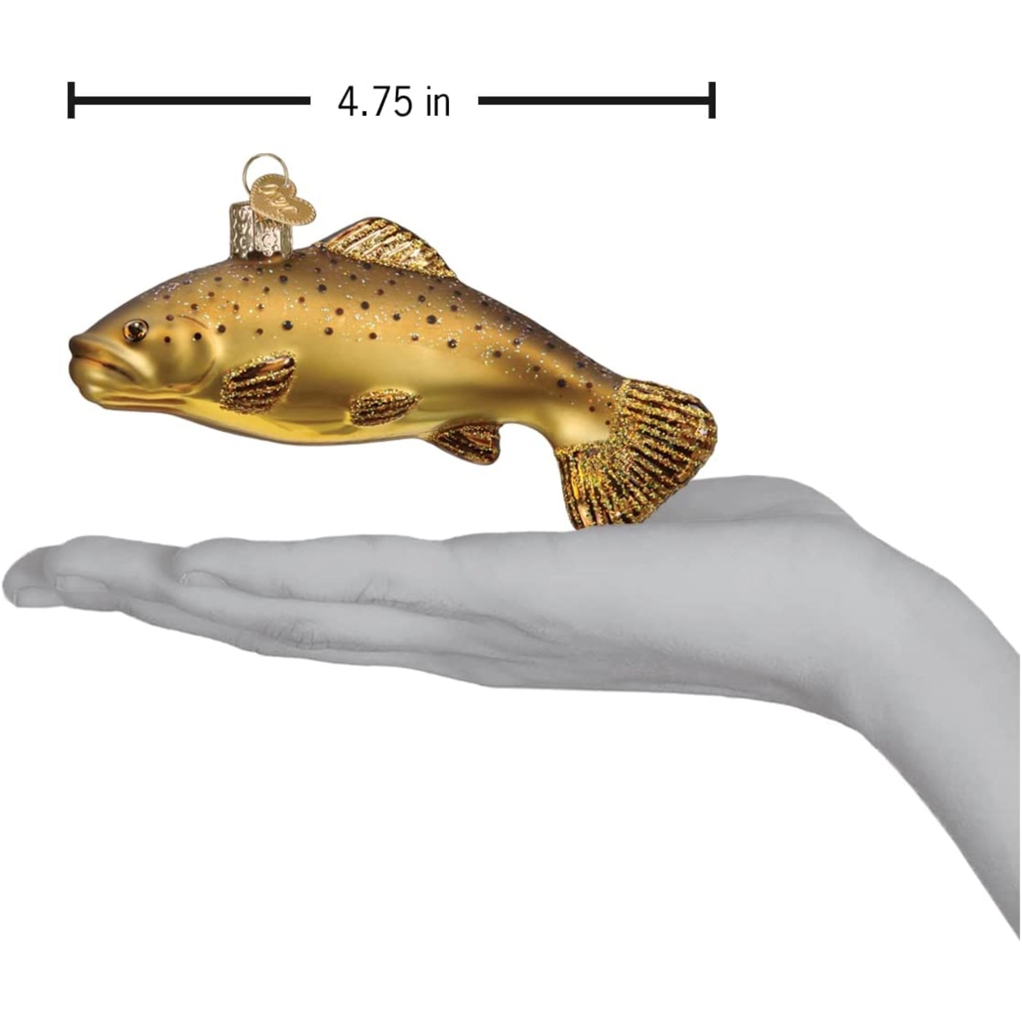 Old World Christmas Brown Trout Blown Glass Holiday Ornament For Tree