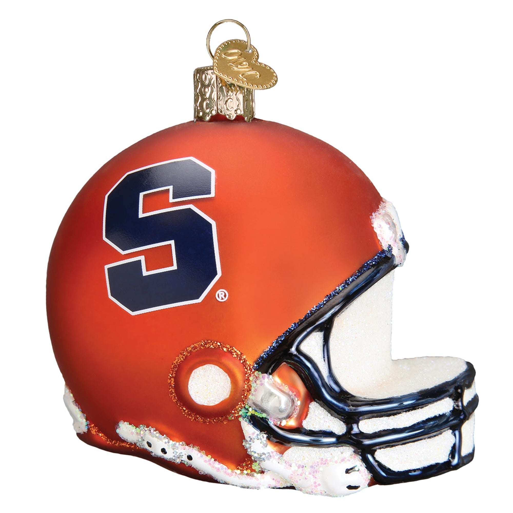 Old World Christmas Hanging Glass Tree Ornament, Syracuse University Football Helmet