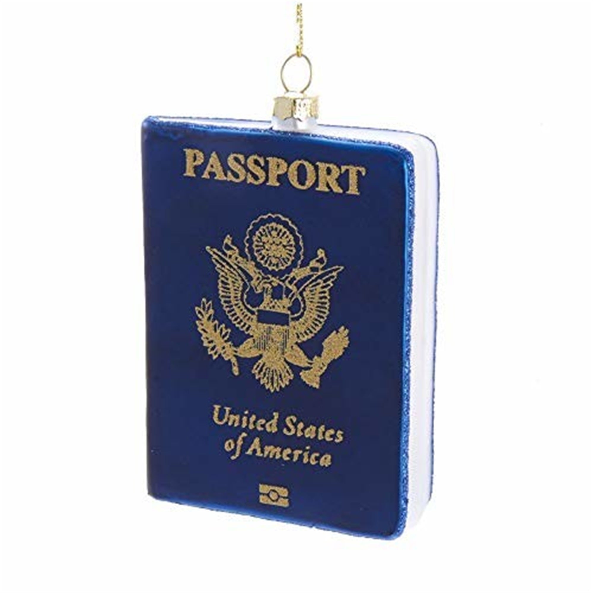 Kurt Adler Glass US Passport Ornament for Christmas Tree