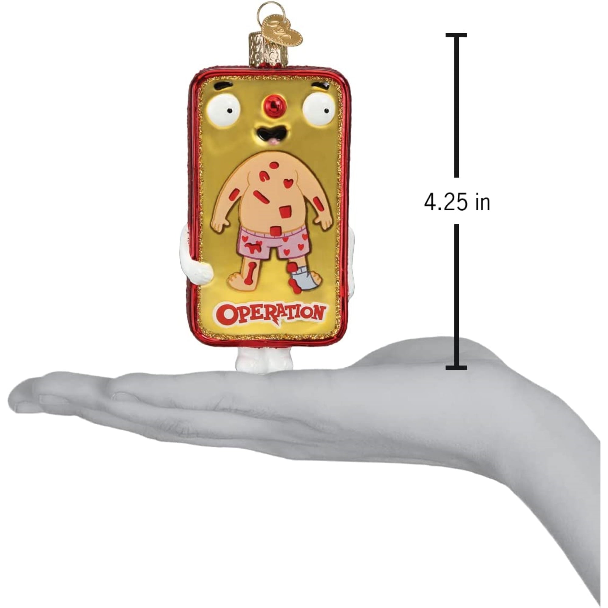 Old World Christmas Glass Blown Operation Game Ornament, 4.25"