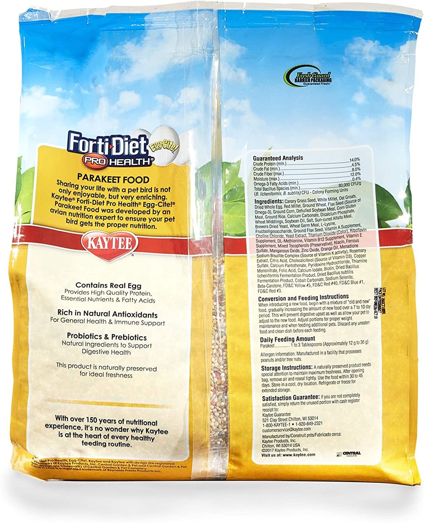 Kaytee Forti-Diet Egg-Cite! Parakeet Food, 5 lbs.