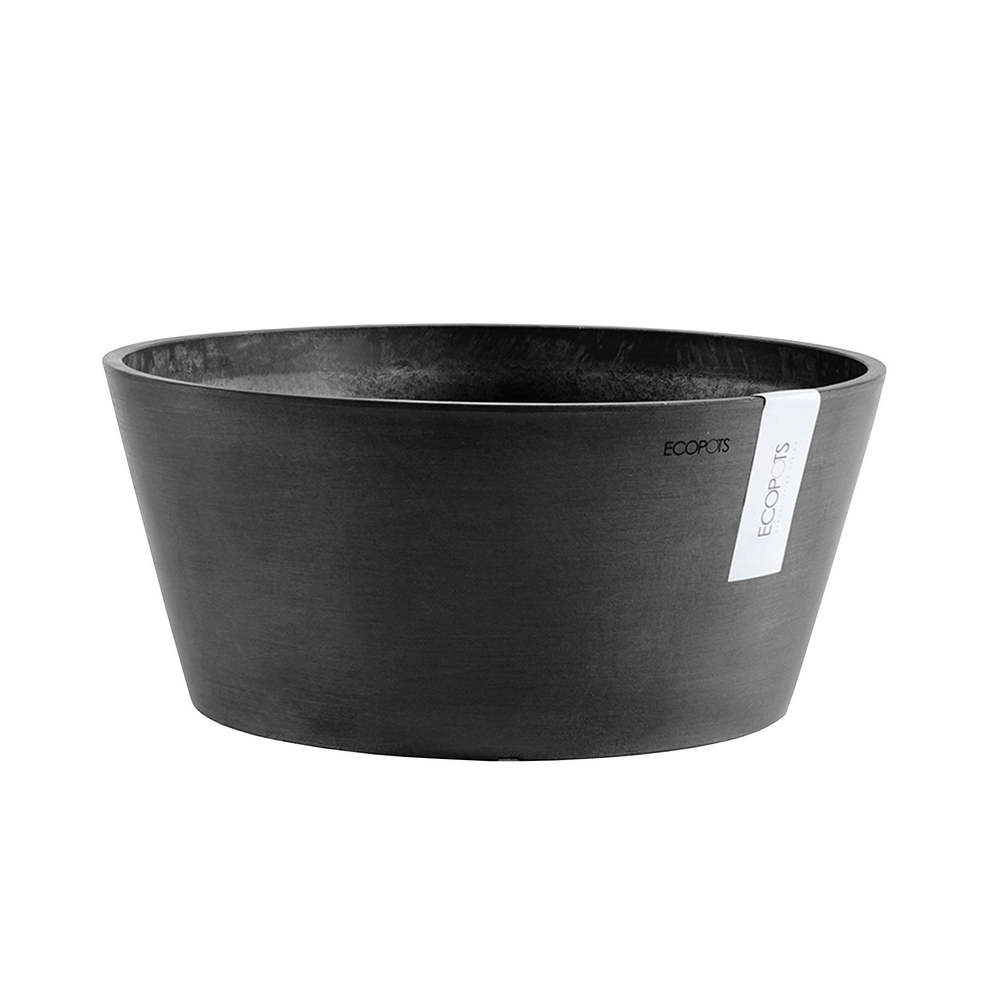 Ecopots Frankfurt Durable Modern Round Indoor/Outdoor Recycled-Based Composite Flower Pot Planter, 12"