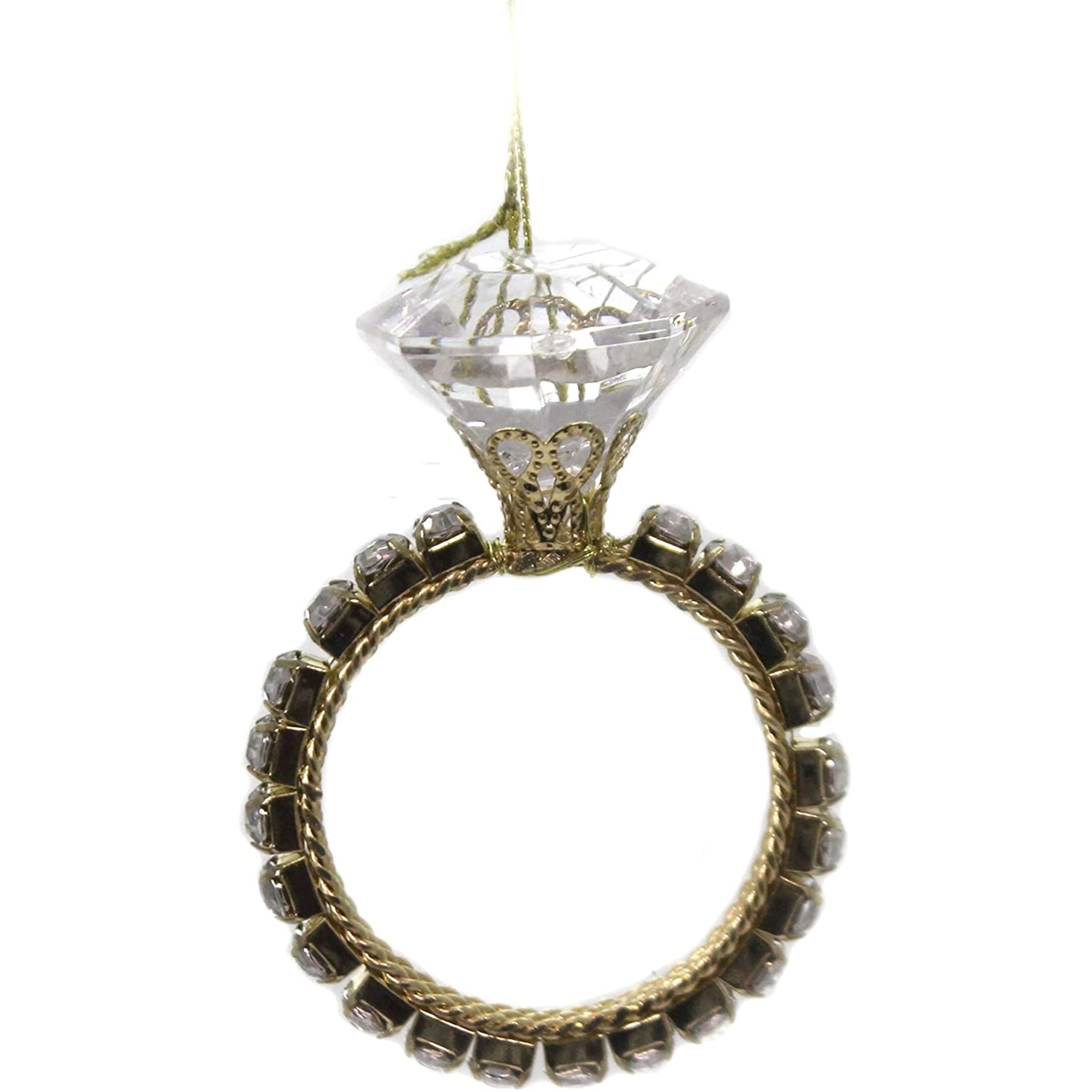 Kurt Adler Holiday Shiny Diamond Ring Hanging Christmas Ornament