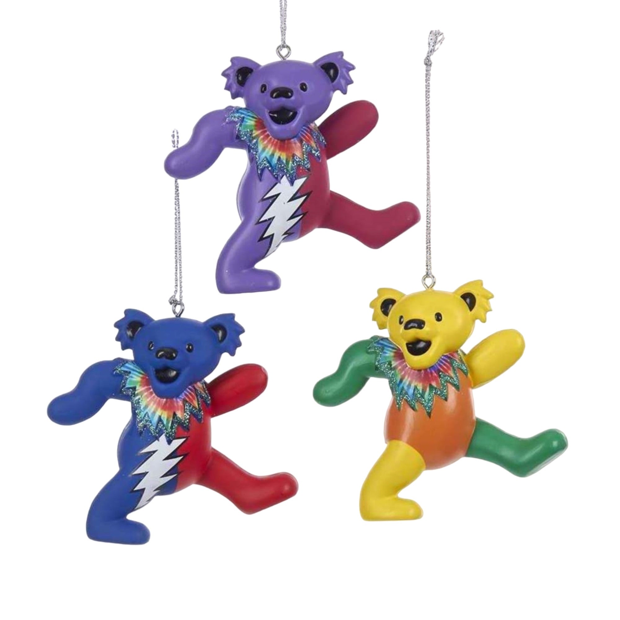 Kurt Adler (#GD1181ST) Grateful Dead™ Bear Ornament Set, 3-Piece Set, 4.75"