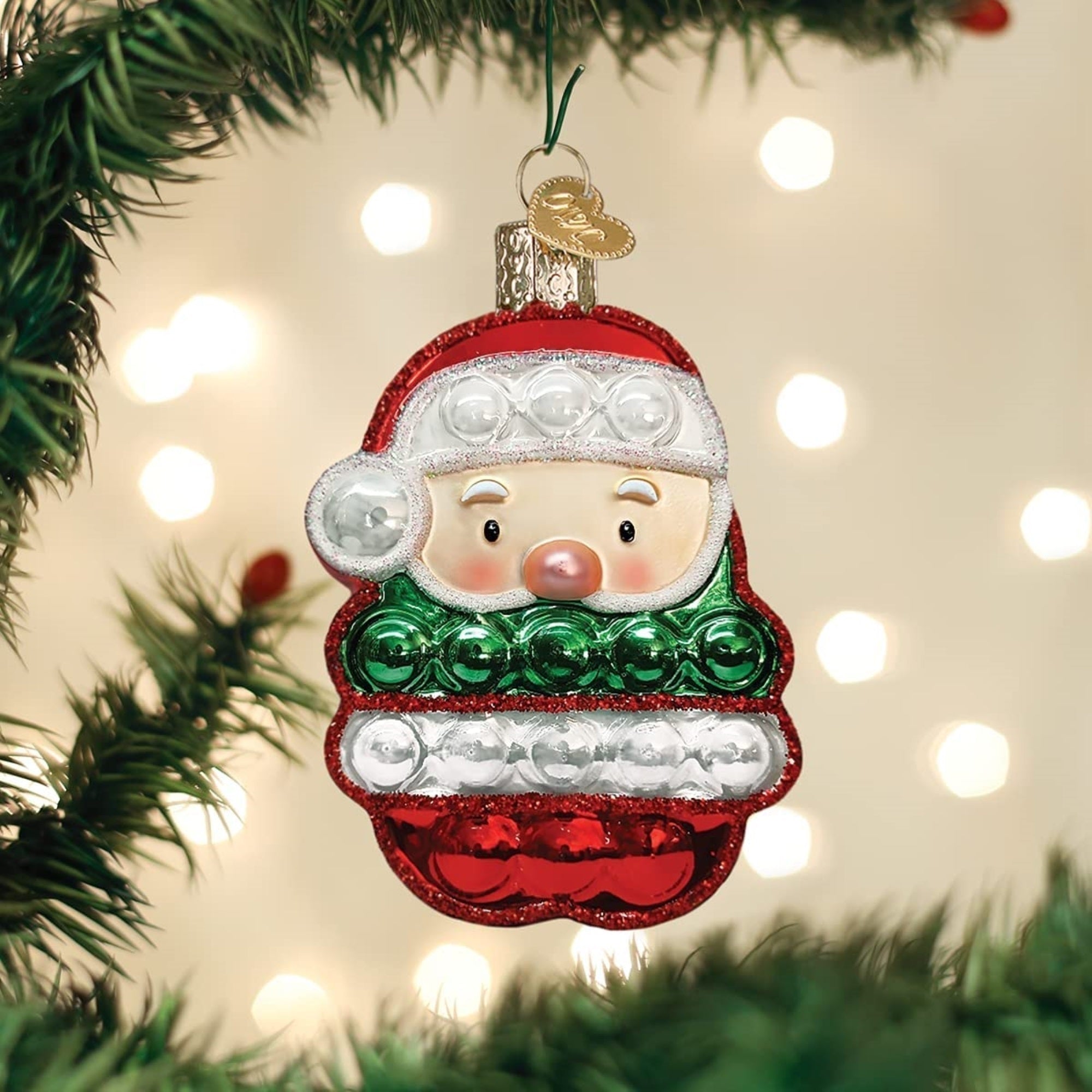 Old World Christmas Ornaments Santa Popper Glass Blown Ornaments for Christmas Tree