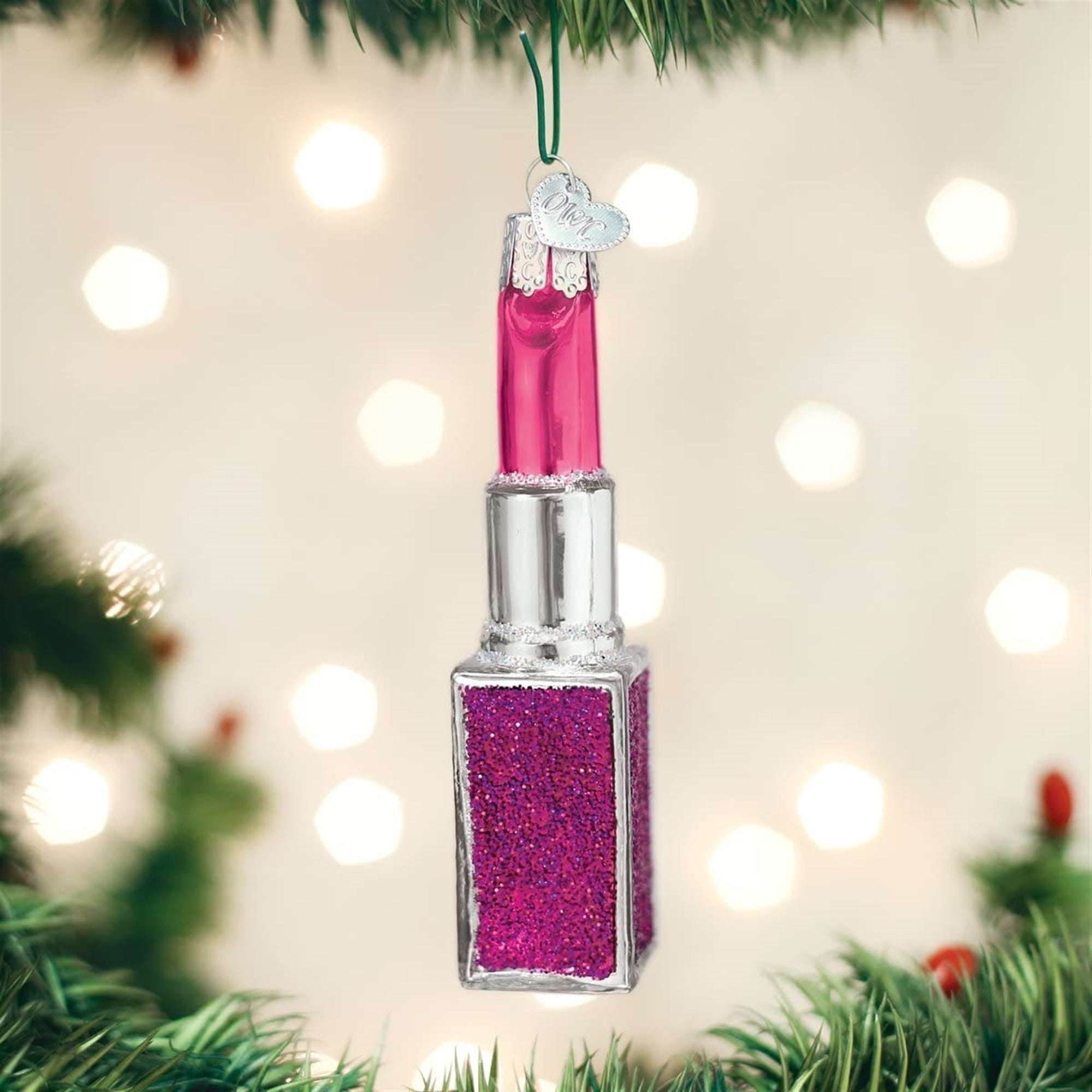 Old World Christmas Glass Blown Lipstick Ornament