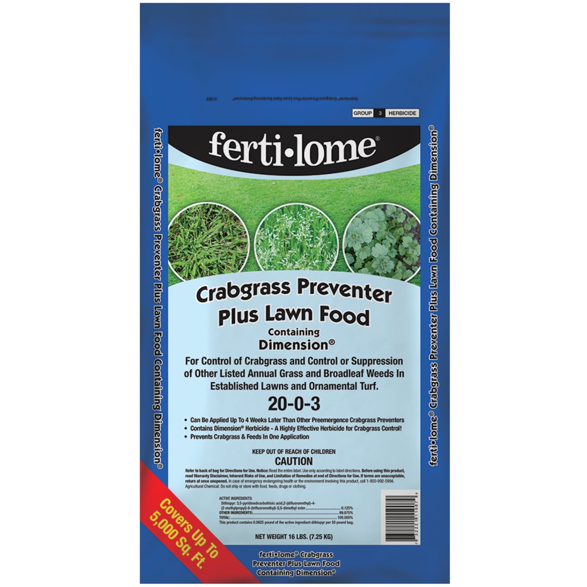 Fertilome Crabgrass Preventer Plus Lawn Food w/ Dimension 20-0-3 (16 lbs)
