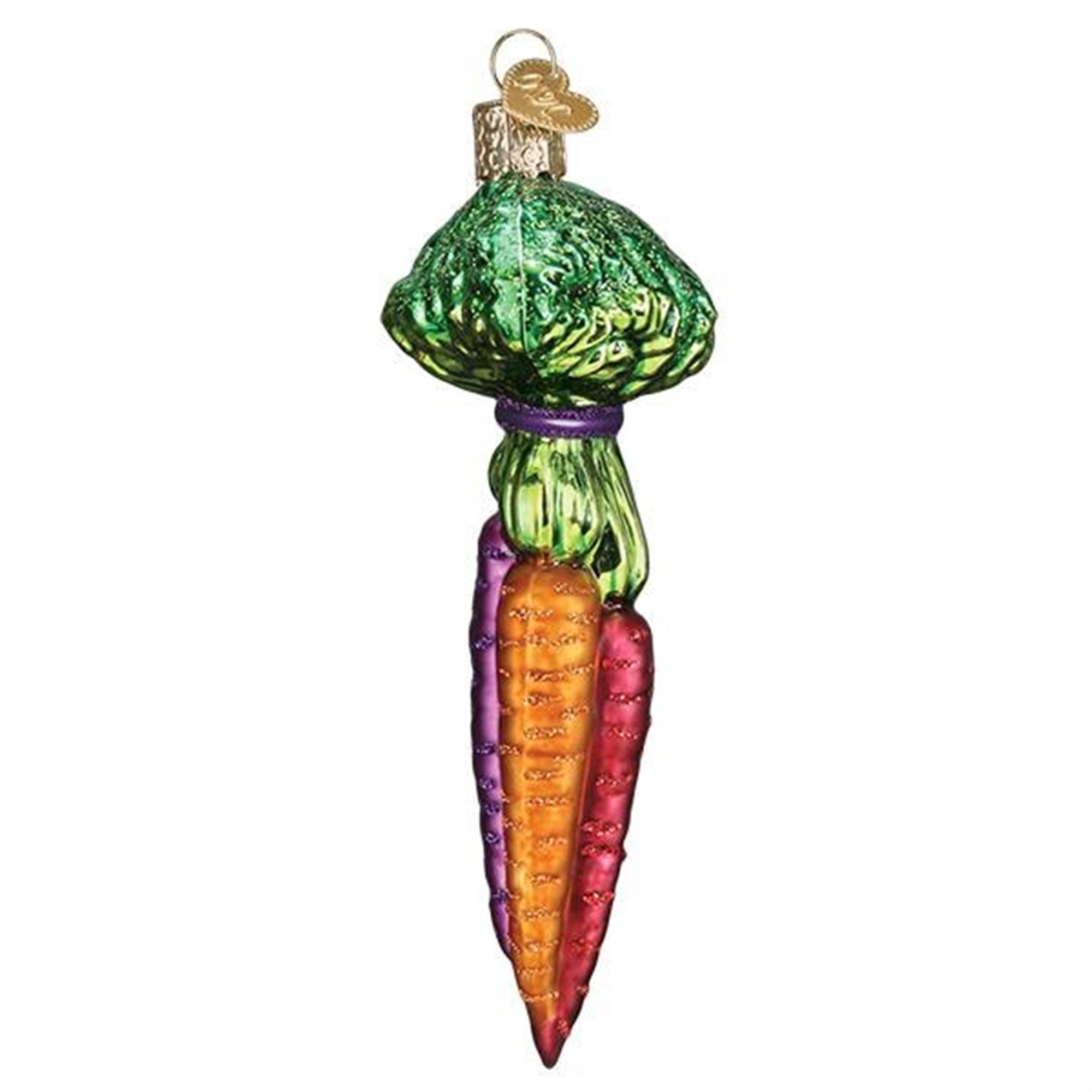 Old World Christmas Rainbow Carrots Glass Tree Ornament