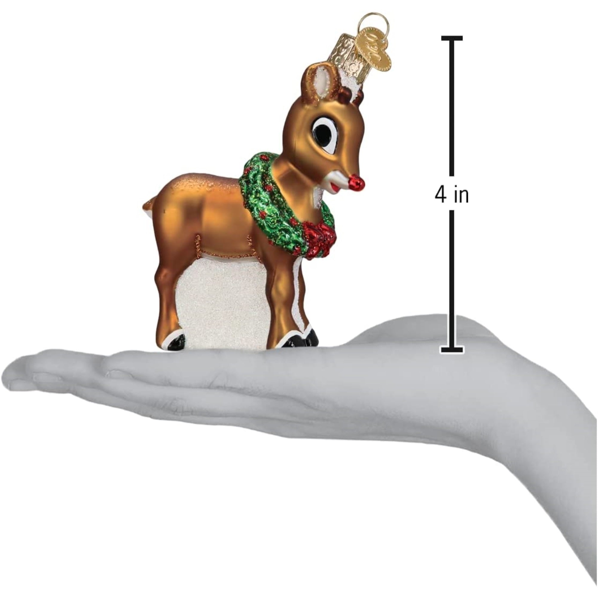 Old World Blown Glass Christmas Ornaments, Rudoph The Red-Nosed Reindeer