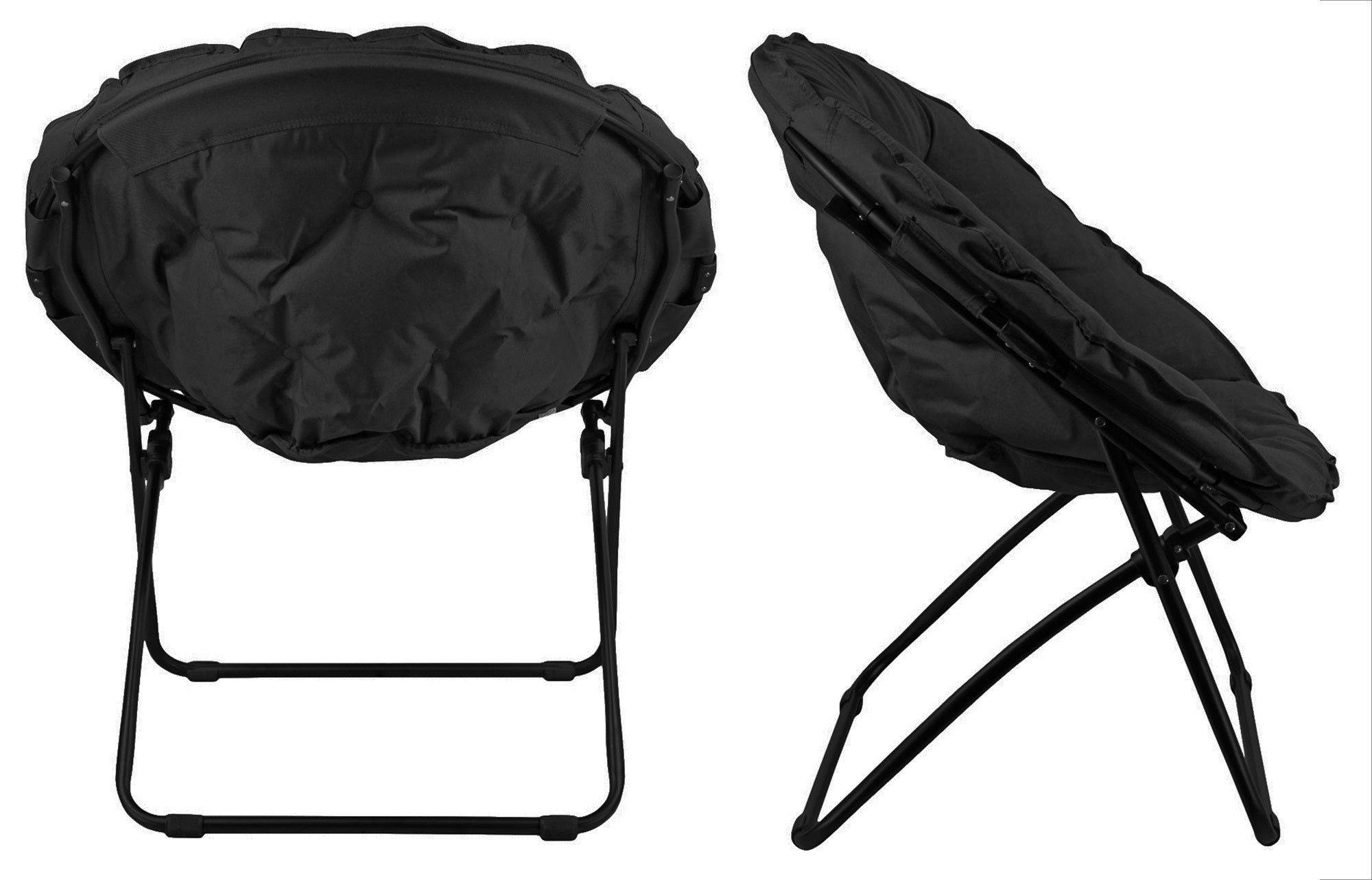 Zenithen Round Foldable Padded Dish/Saucer Chair For Game, Bed, or Living Room