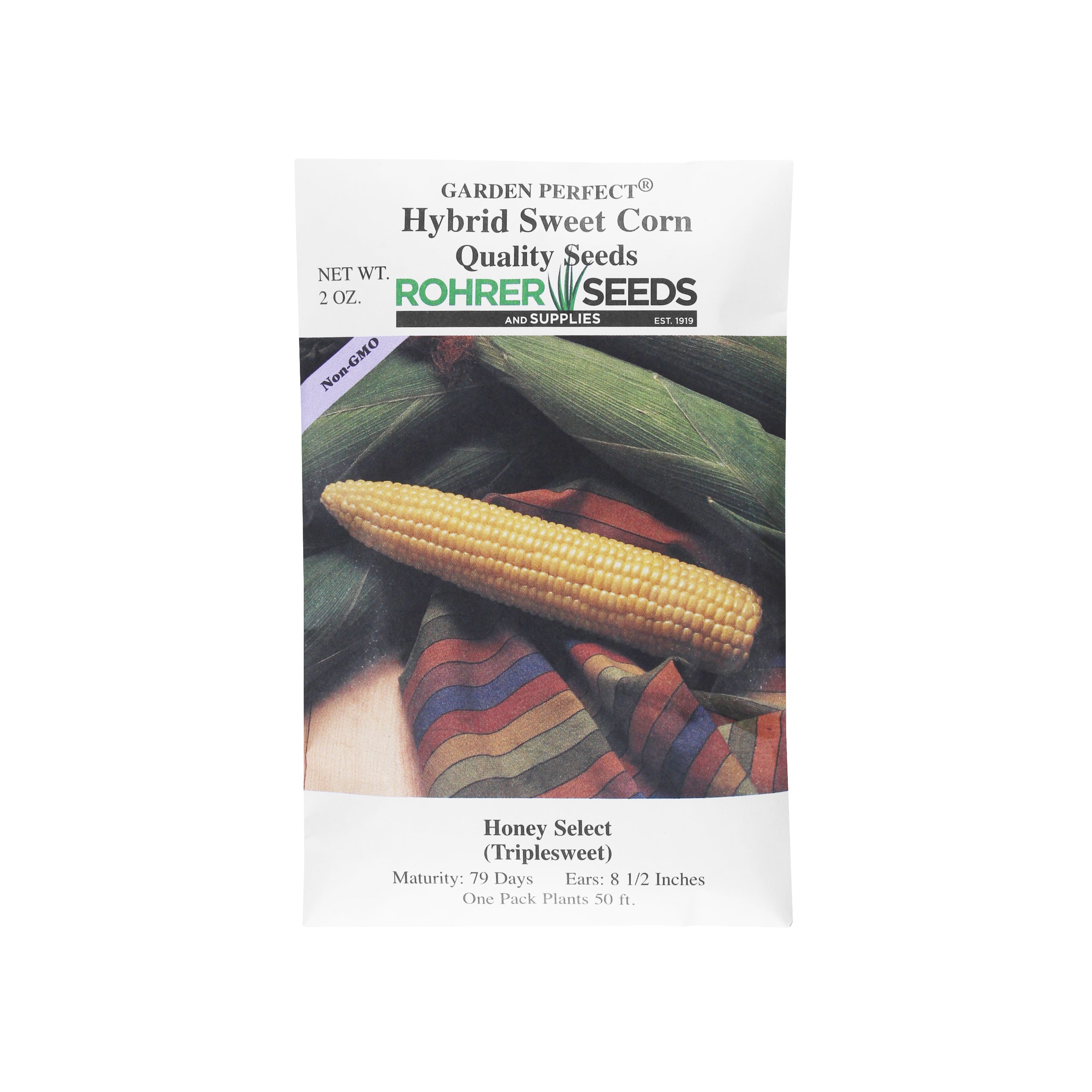 Rohrer Seeds Honey Select (Triplesweet) Hybrid Sweet Corn, 20oz Packet, Plants 50ft
