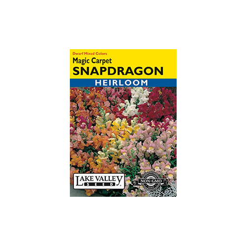 Lake Valley Seed Snapdragon, Magic Carpet Dwarf Mixed Colors Heirloom, 0.3g