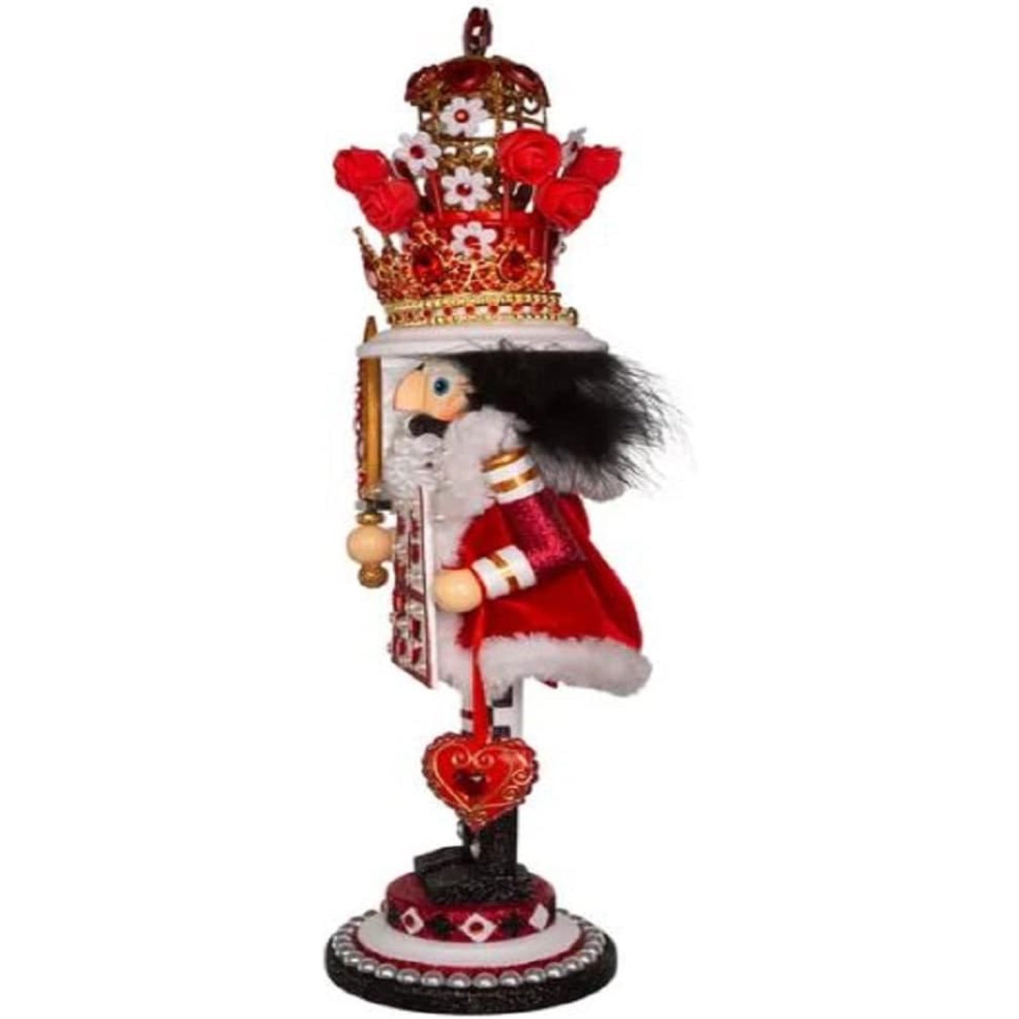 Kurt Adler Hollywood King of Hearts Nutcracker, Multicolored, 18"