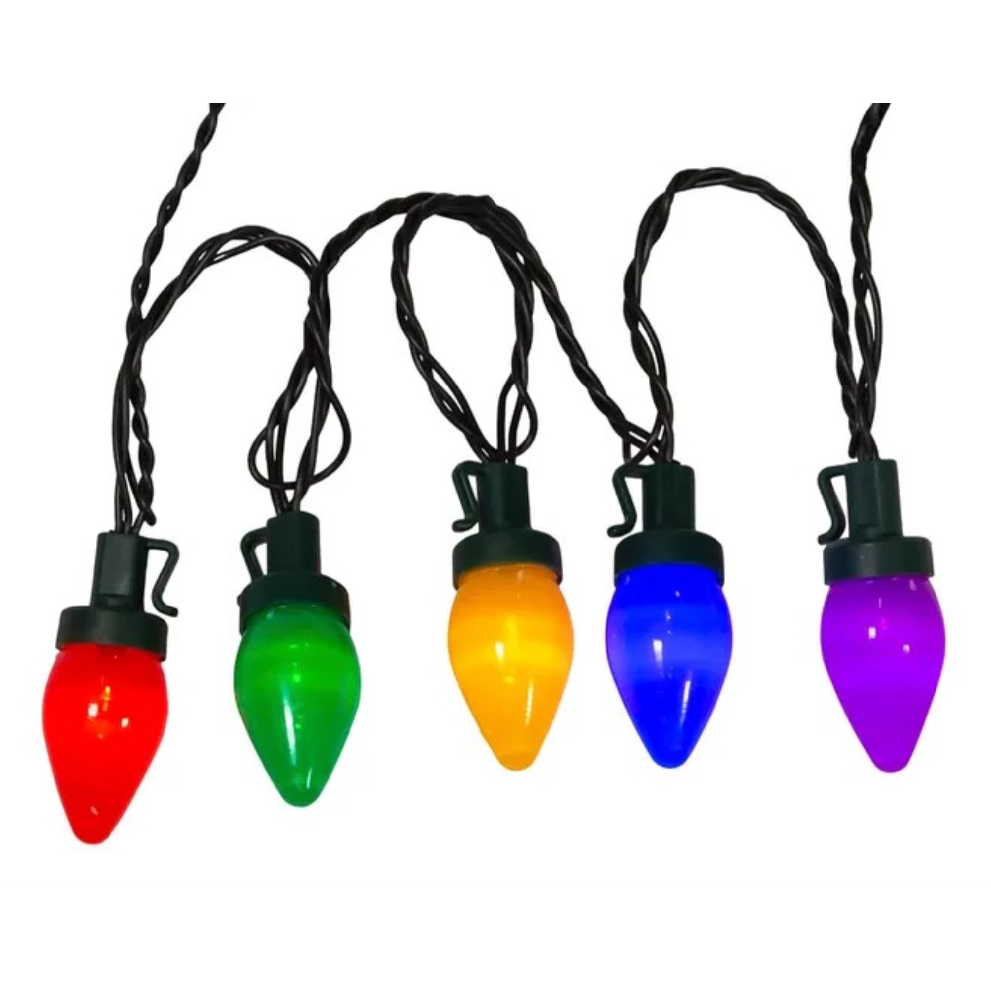 Kurt Adler 100 LED C7 Multicolored String Light Set with 8 Light Settings, 51'