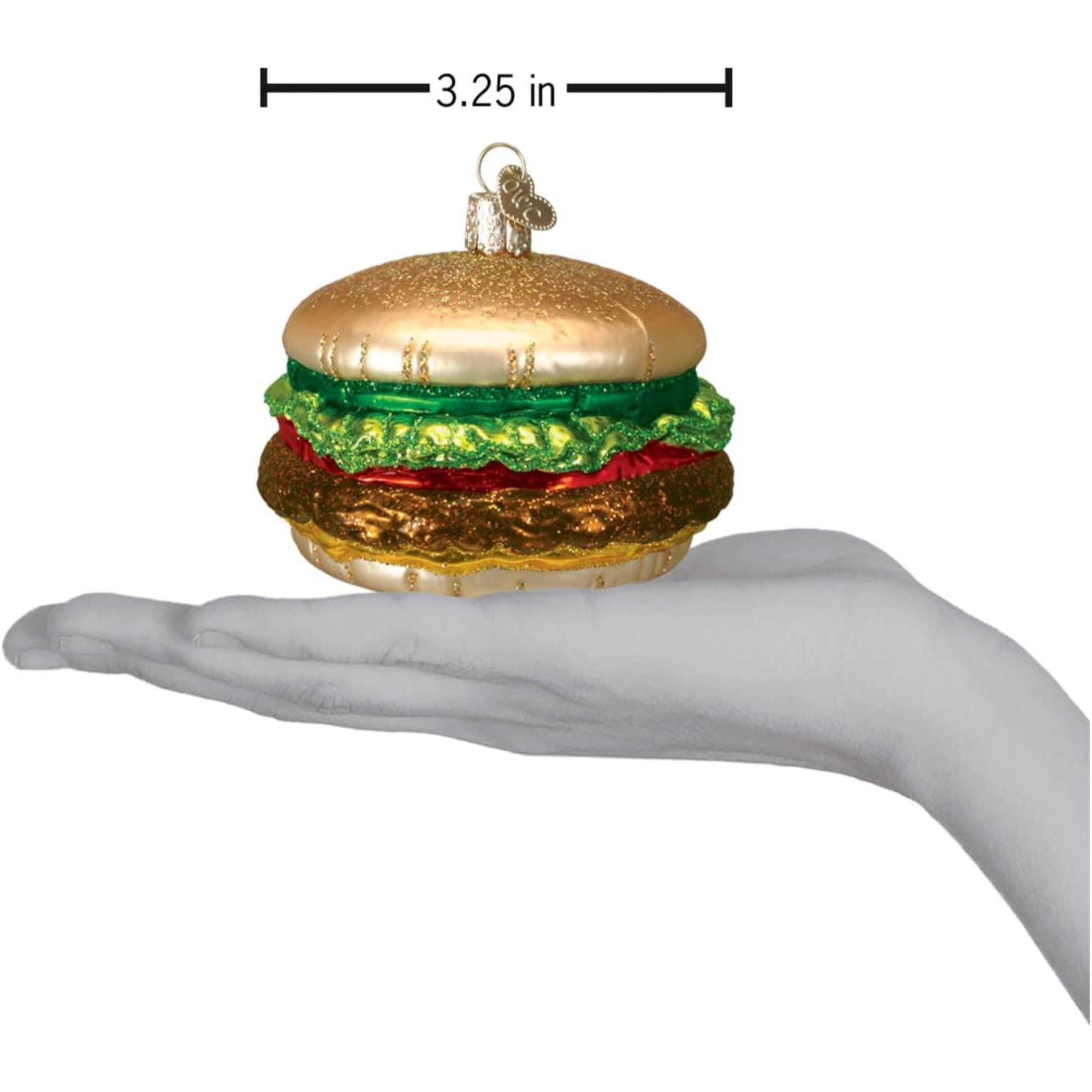 Old World Christmas Blown Glass Christmas Ornament, Cheeseburger