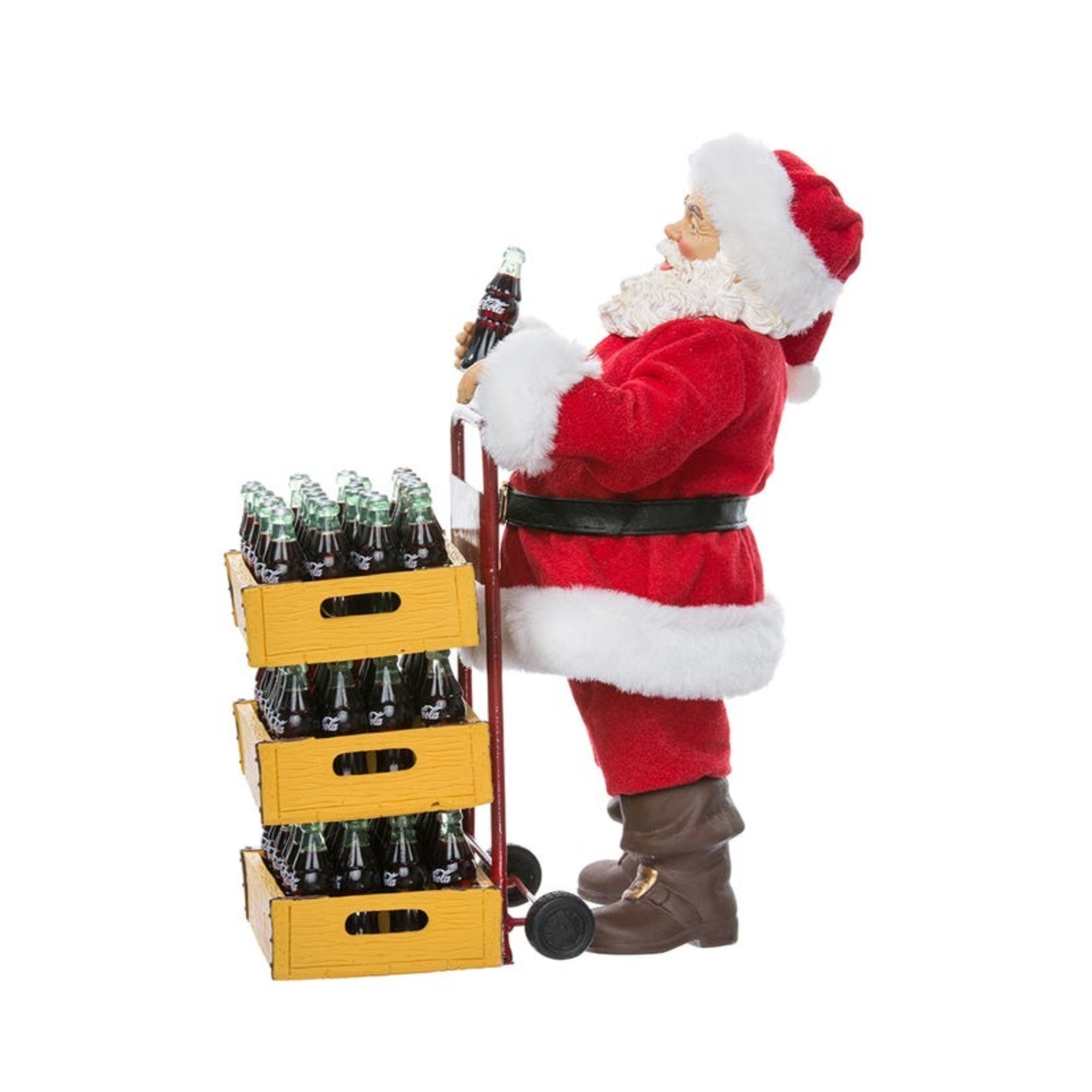 Kurt Adler Coca-Cola Fabriche Santa With Delivery Cart, 10.5"