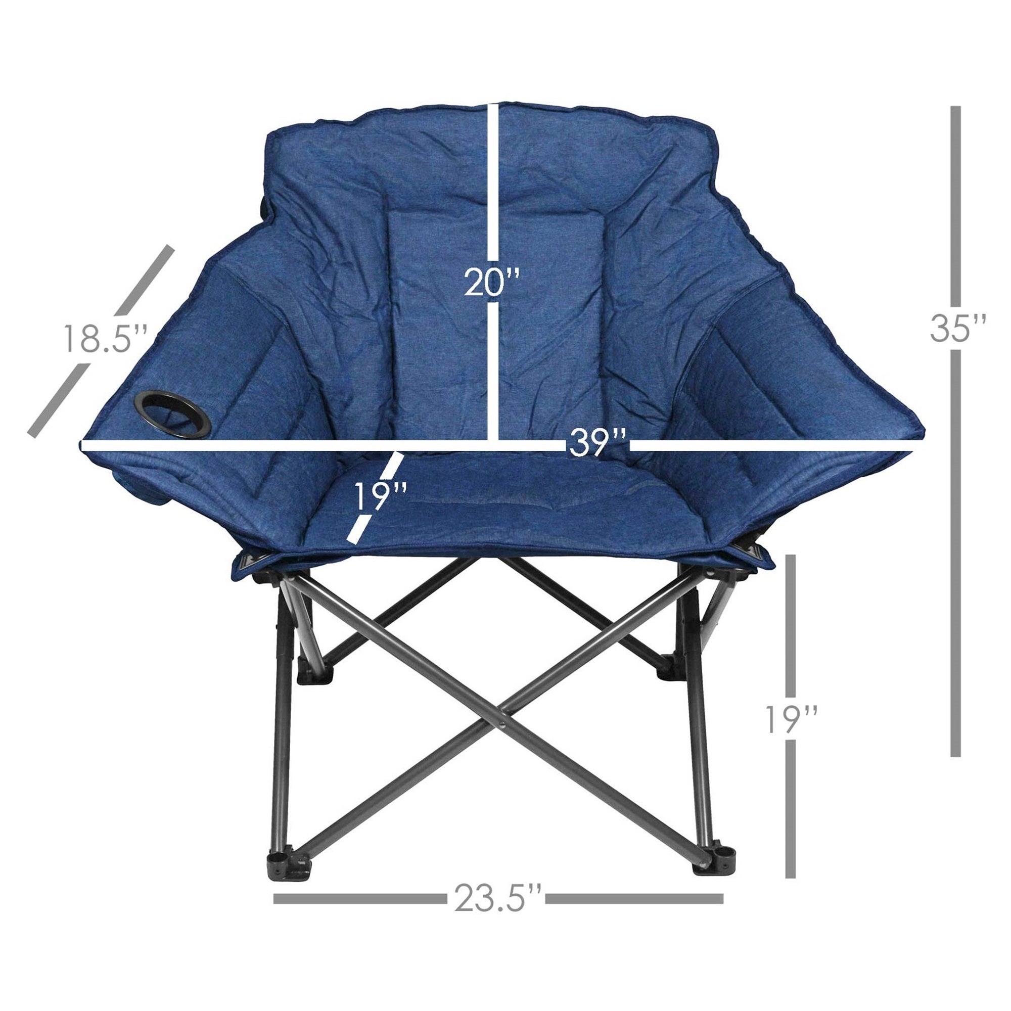 Zenithen Limited Alternative Club Portable Folding Outdoor Camping Chair, Navy Blue