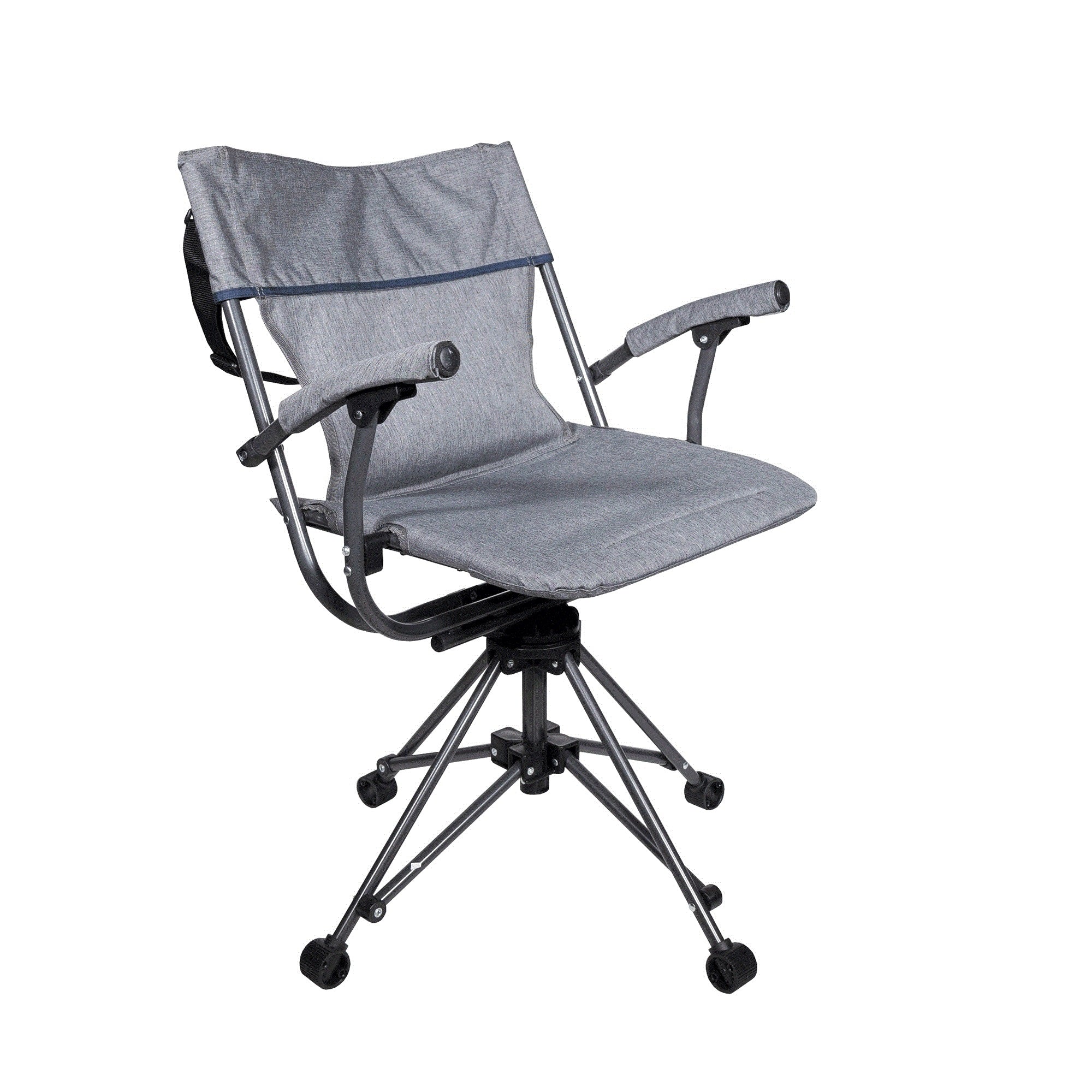 Zenithen Outdoor/Indoor Folding Portable Lawn 360 Swivel Bag Chair with Armrests, Grey