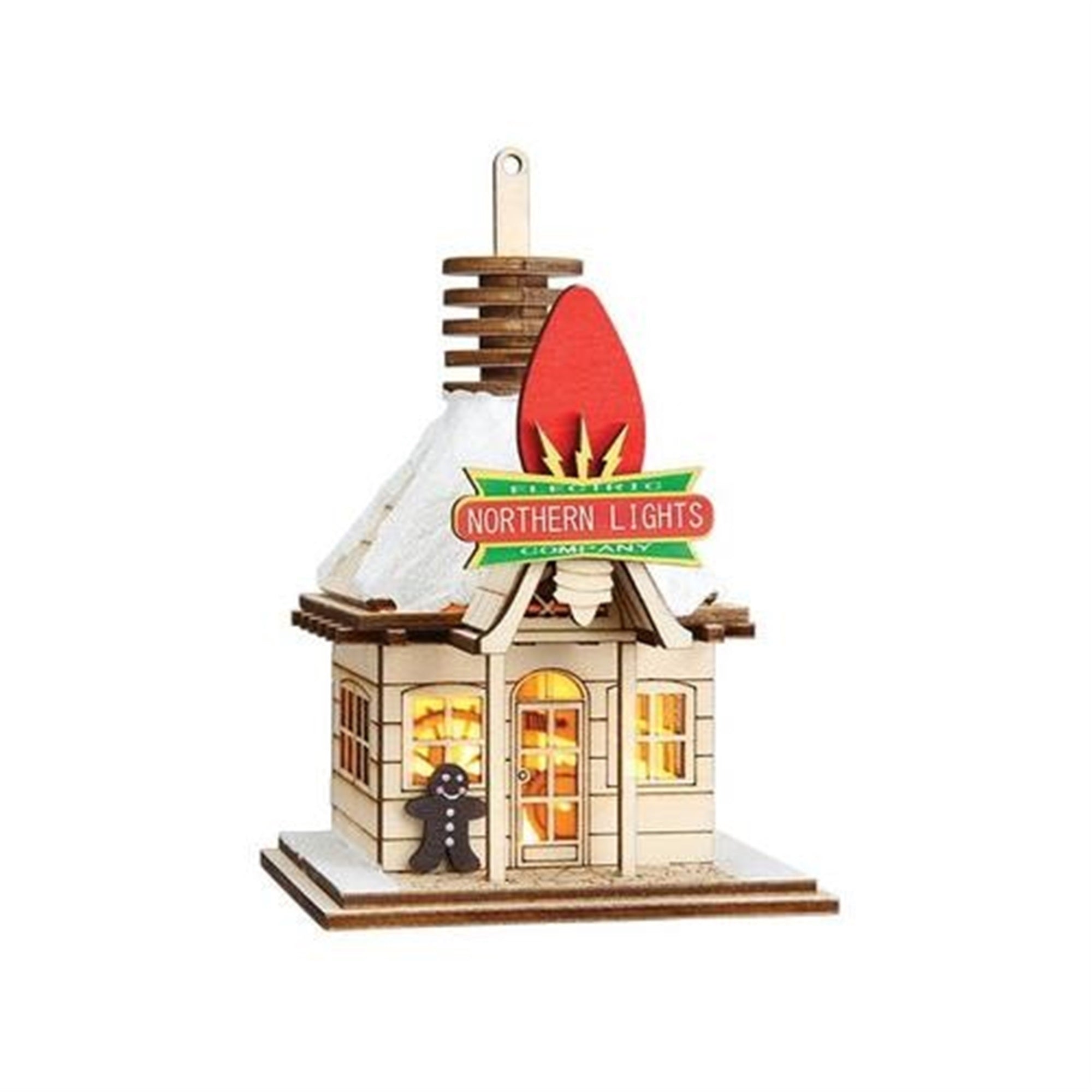 Old World Christmas Ginger Cottages Northern Lights Electric Co Ornament, Multi
