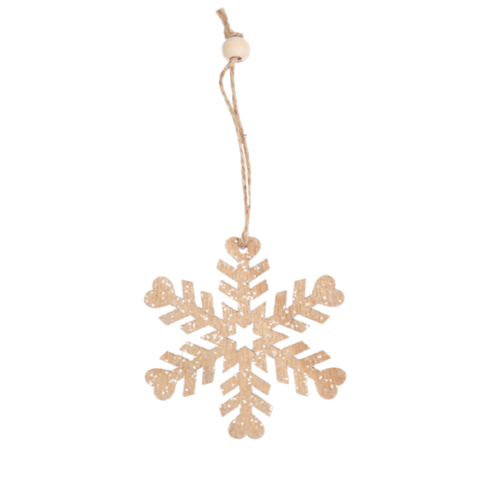 Ganz Natural Wooden Snowflake Ornament Boxed Set, 9-Piece Set, Assorted Styles
