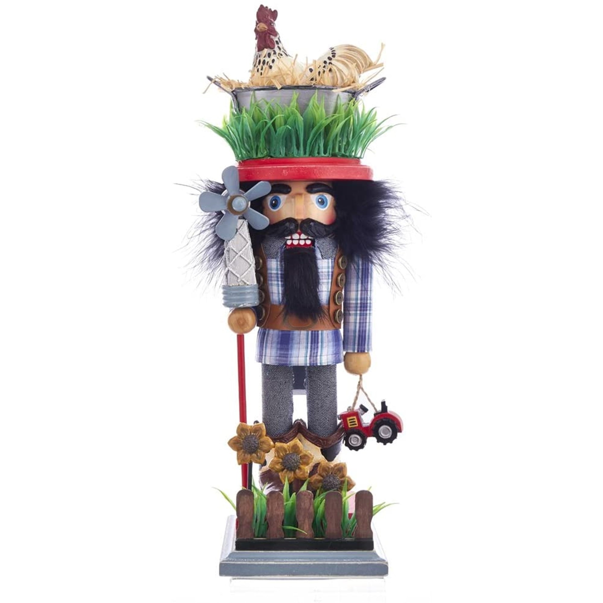 Kurt Adler Hollywood Farmer Nutcracker For Home Christmas Decoration, 15"
