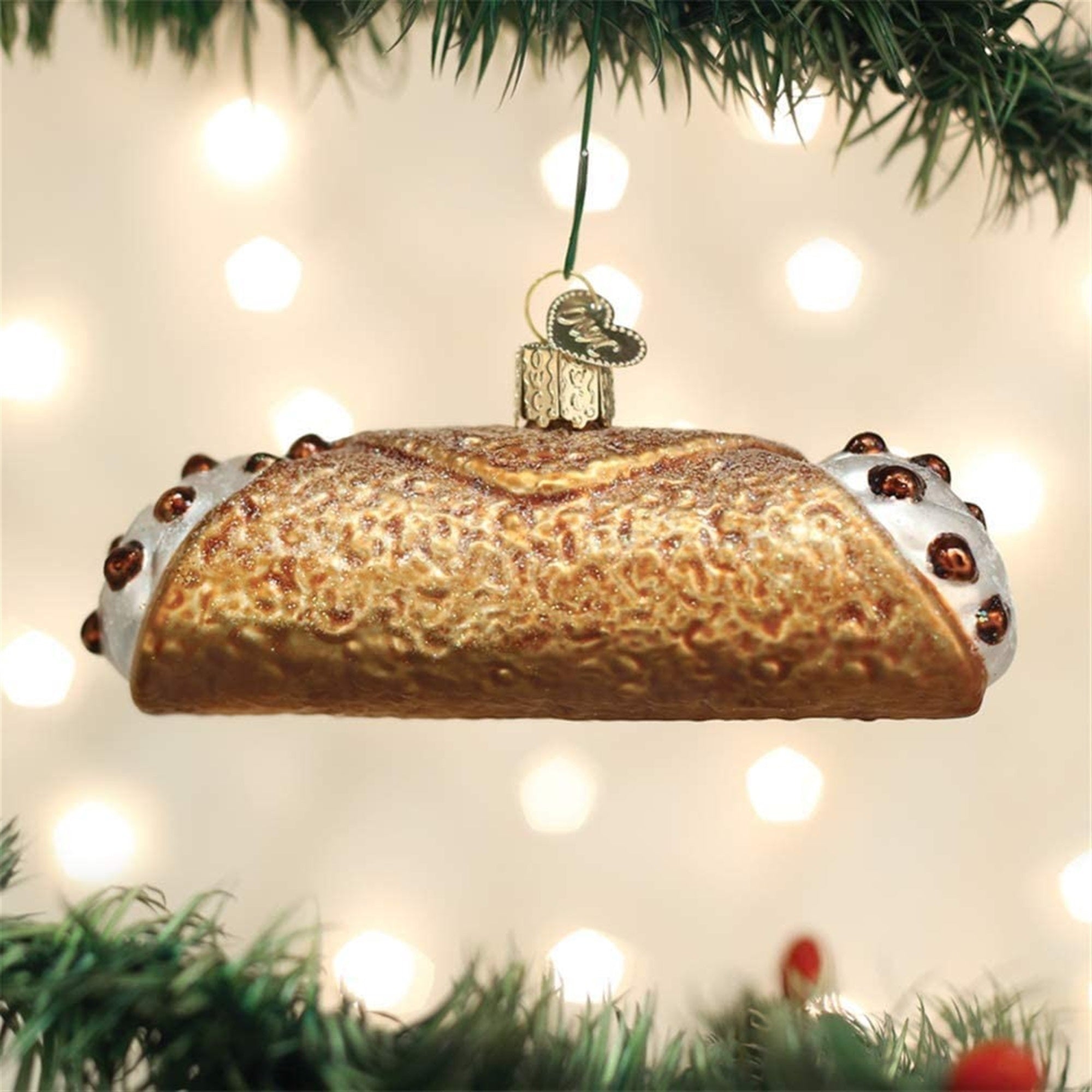 Old World Christmas Cannoli Glass Blown Ornament
