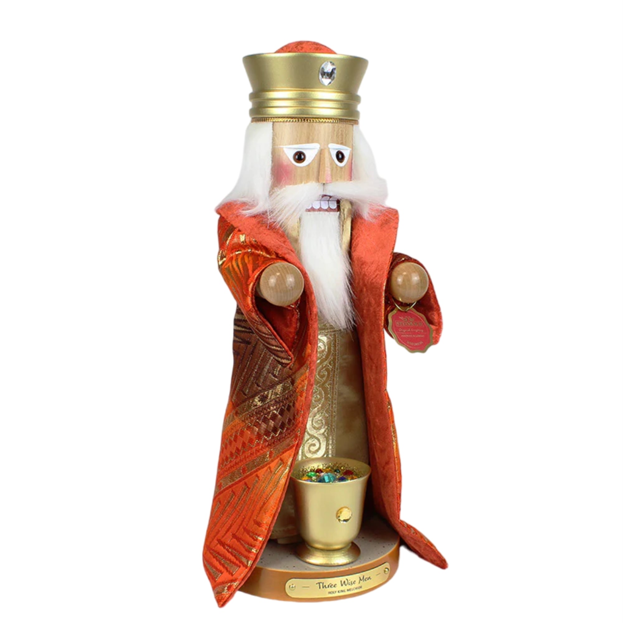 Steinbach Wooden Big Nutcracker, German Christmas Decoration, Three Wise Men Melchior, 15"