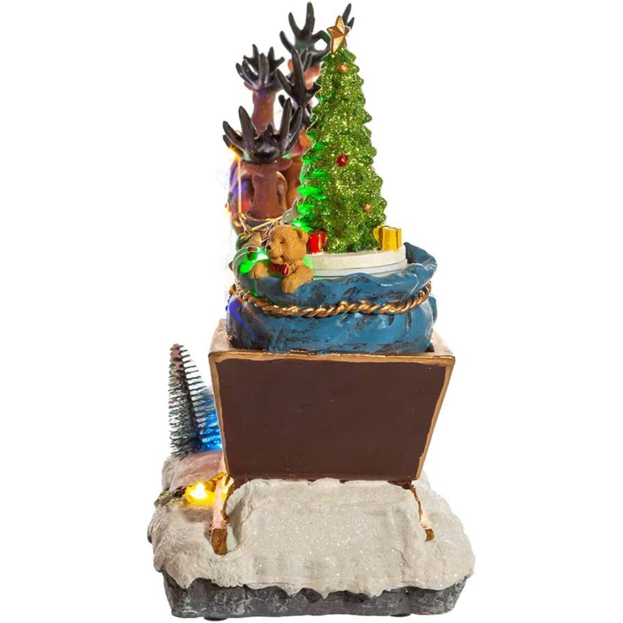 Kurt S. Adler 8.7-Inch Battery-Operated LED Musical Santa and Sleigh Table Piece