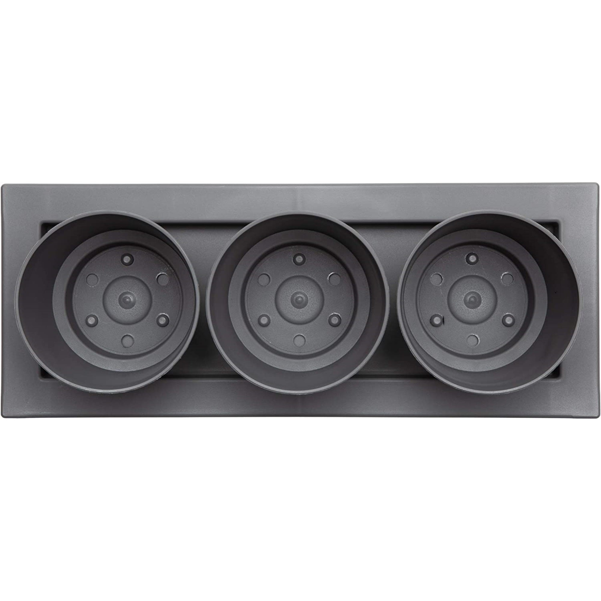 Bloem Trio Flight 3 Resin Planter Pots with Saucer Tray, Charcoal Gray 14”