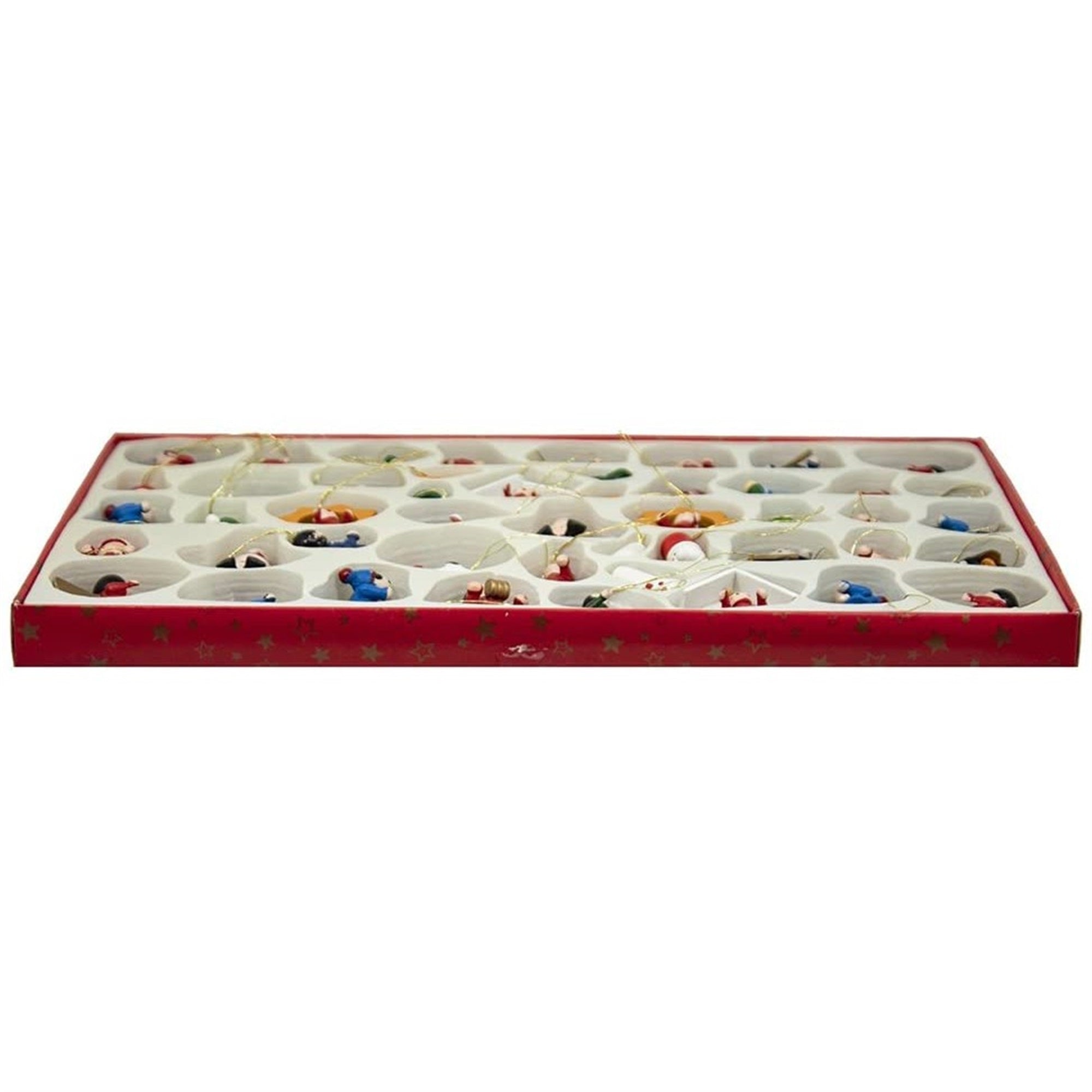 Kurt Adler Petite Treasures Wooden Mini Christmas Ornament Set of 48 Pieces