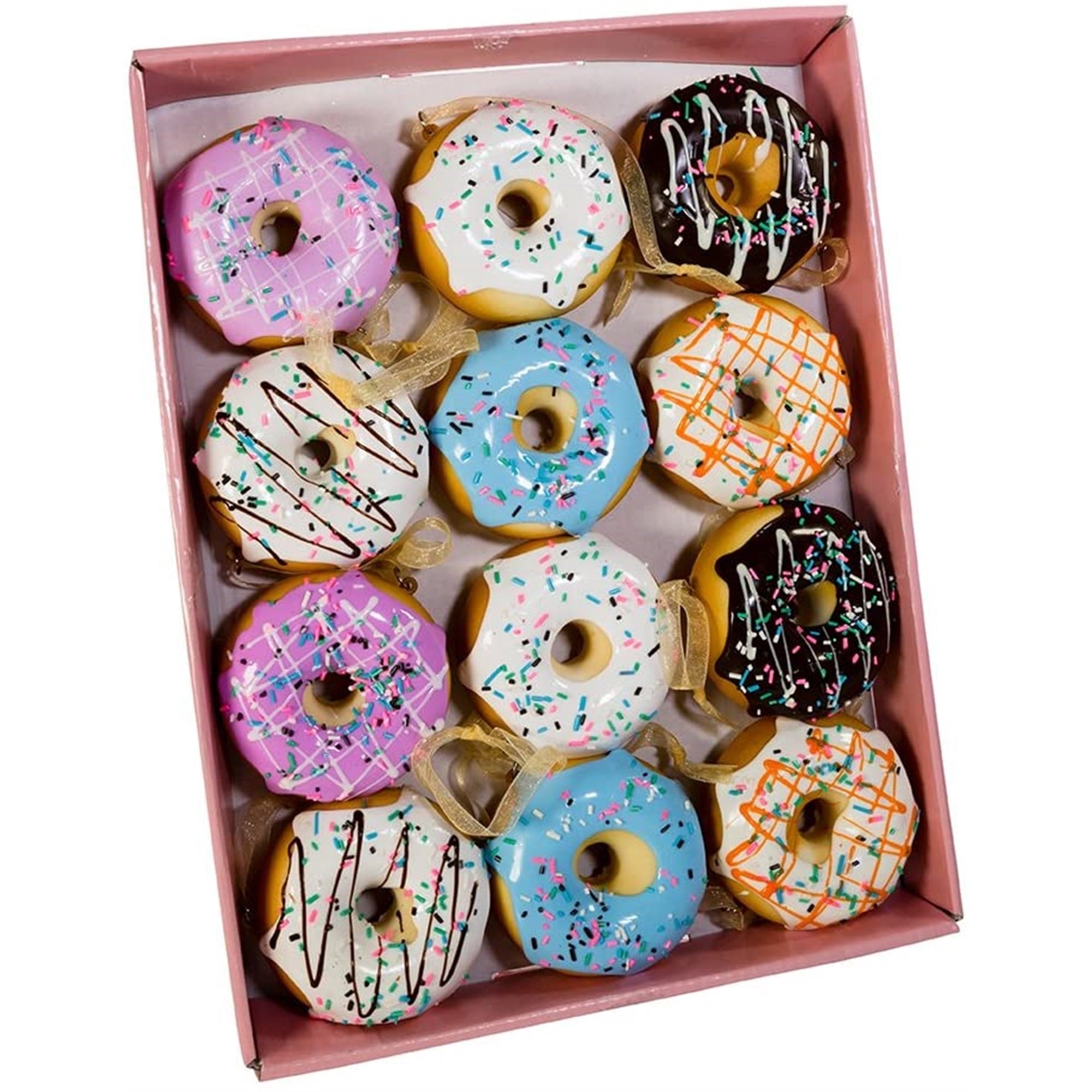 Kurt Adler 2.5" Foam Donut Ornaments, 12-Piece Box Set