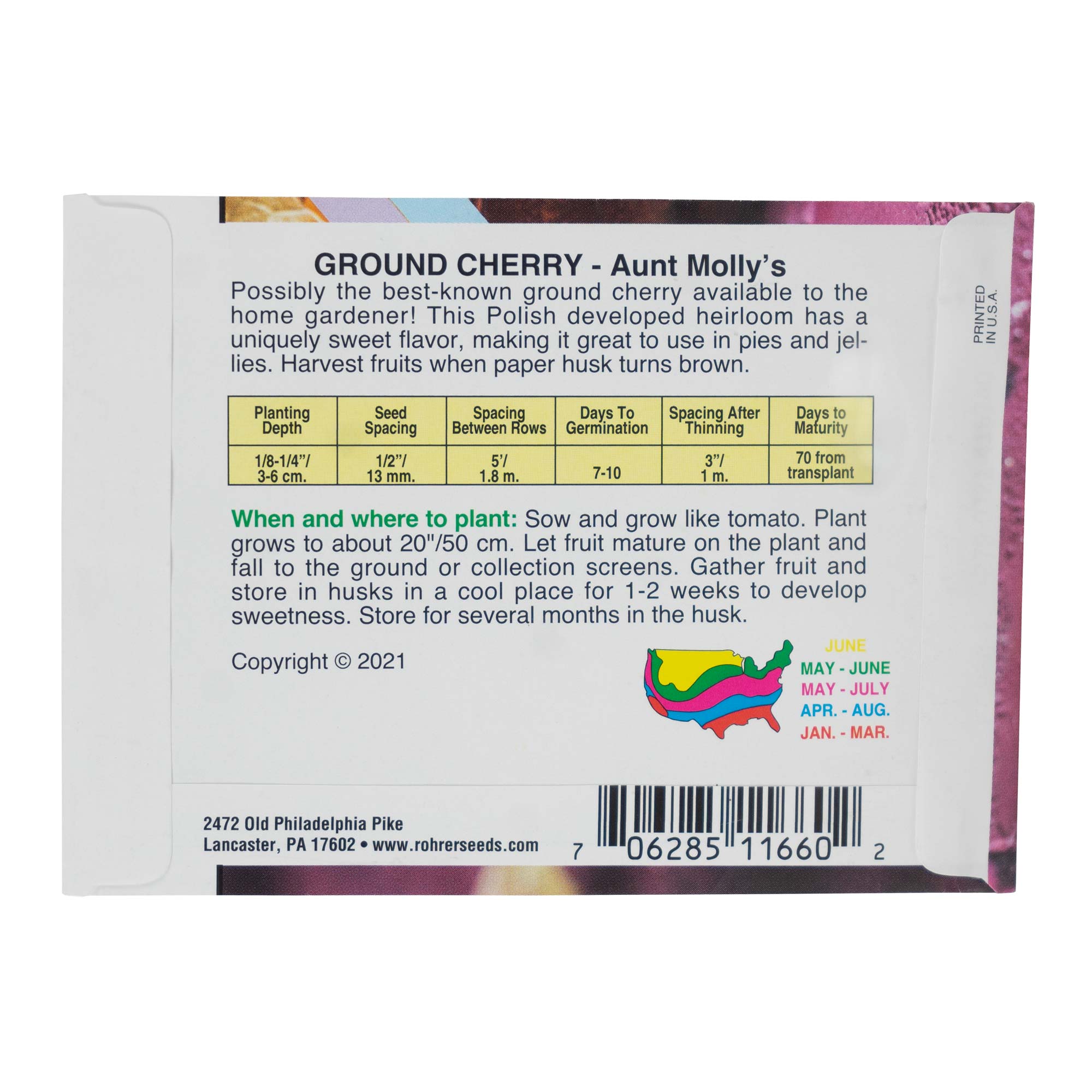 Rohrer's Seed Ground Non-GMO Heirloom Cherry Seeds Packet, .5 Grams