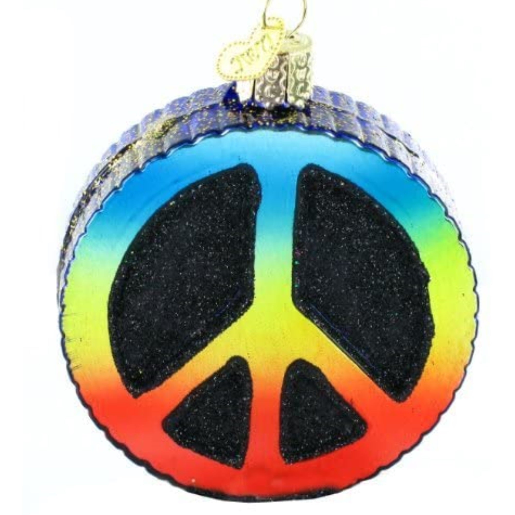 Old World Christmas Glass Blown Tree Ornament, Peace Sign