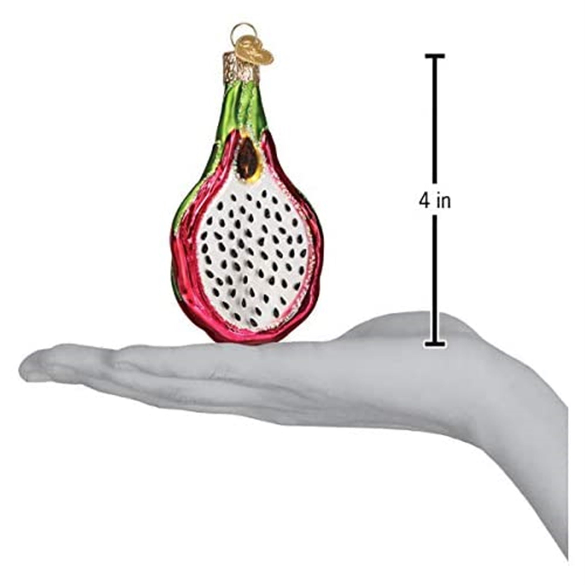 Old World Christmas Glass Blown Christmas Ornament, Dragon Fruit, 4"