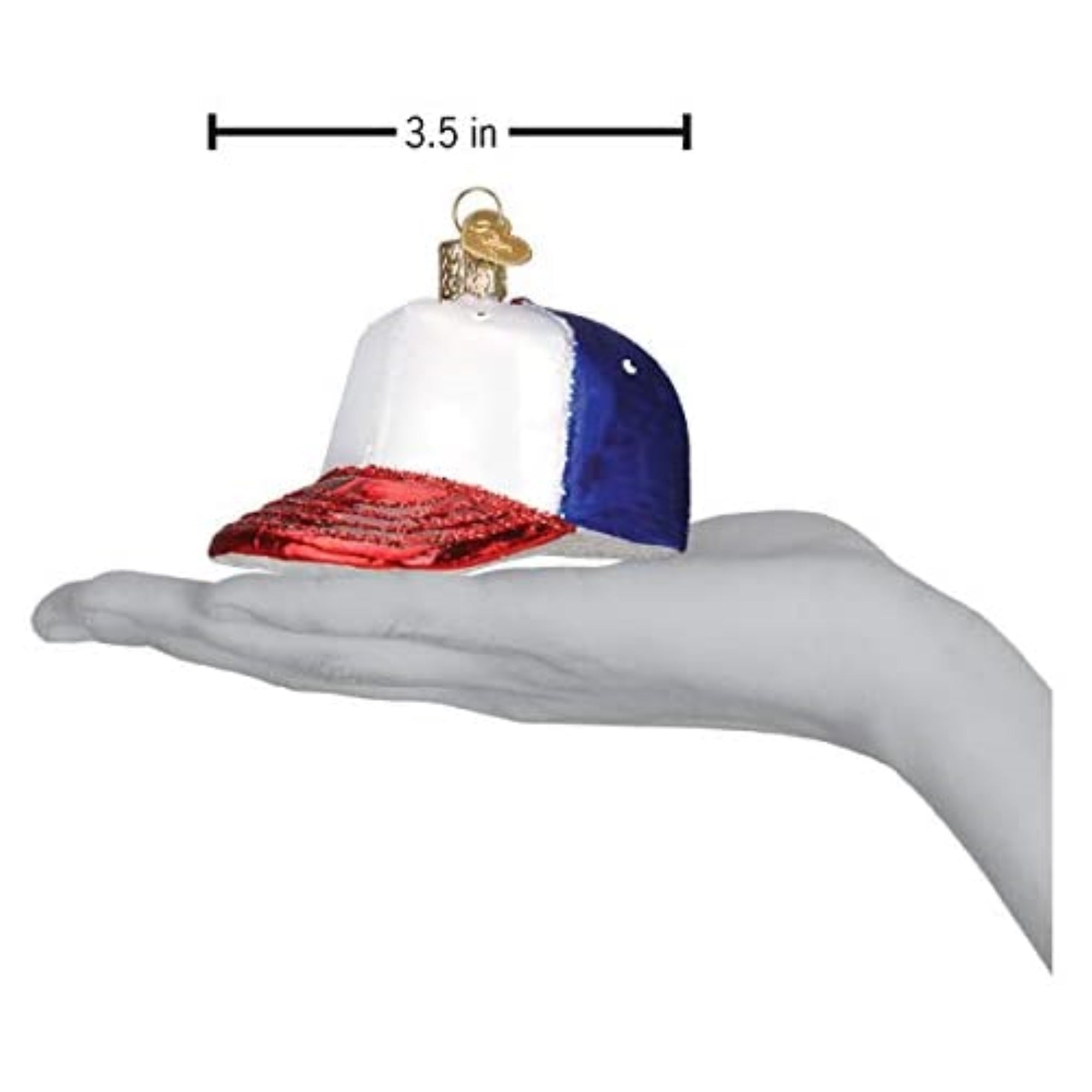 Old World Christmas Blown Glass Christmas Ornament, Baseball Cap