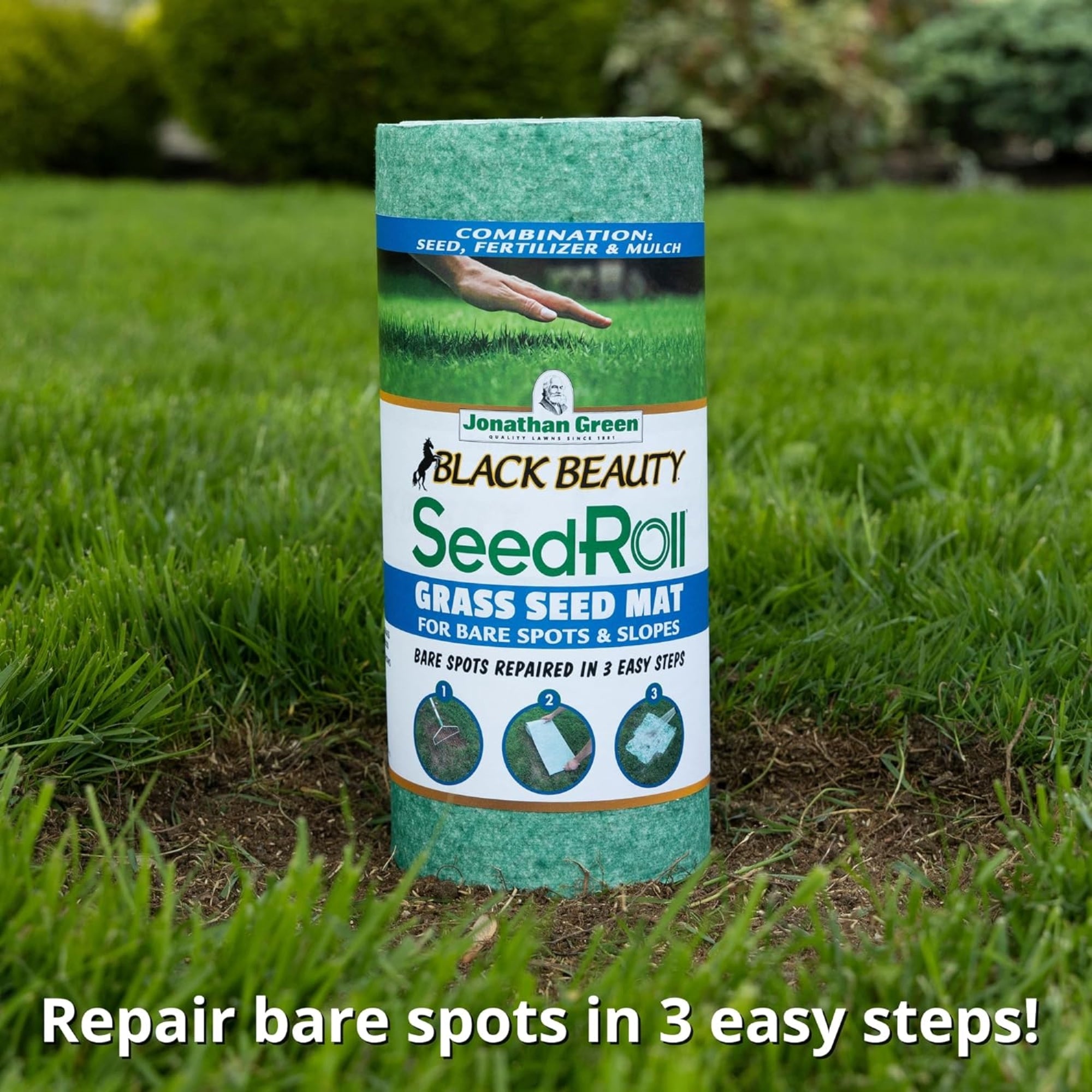 Jonathan Green Black Beauty Biodegradable Grass Seed Roll, 50 Sq Ft