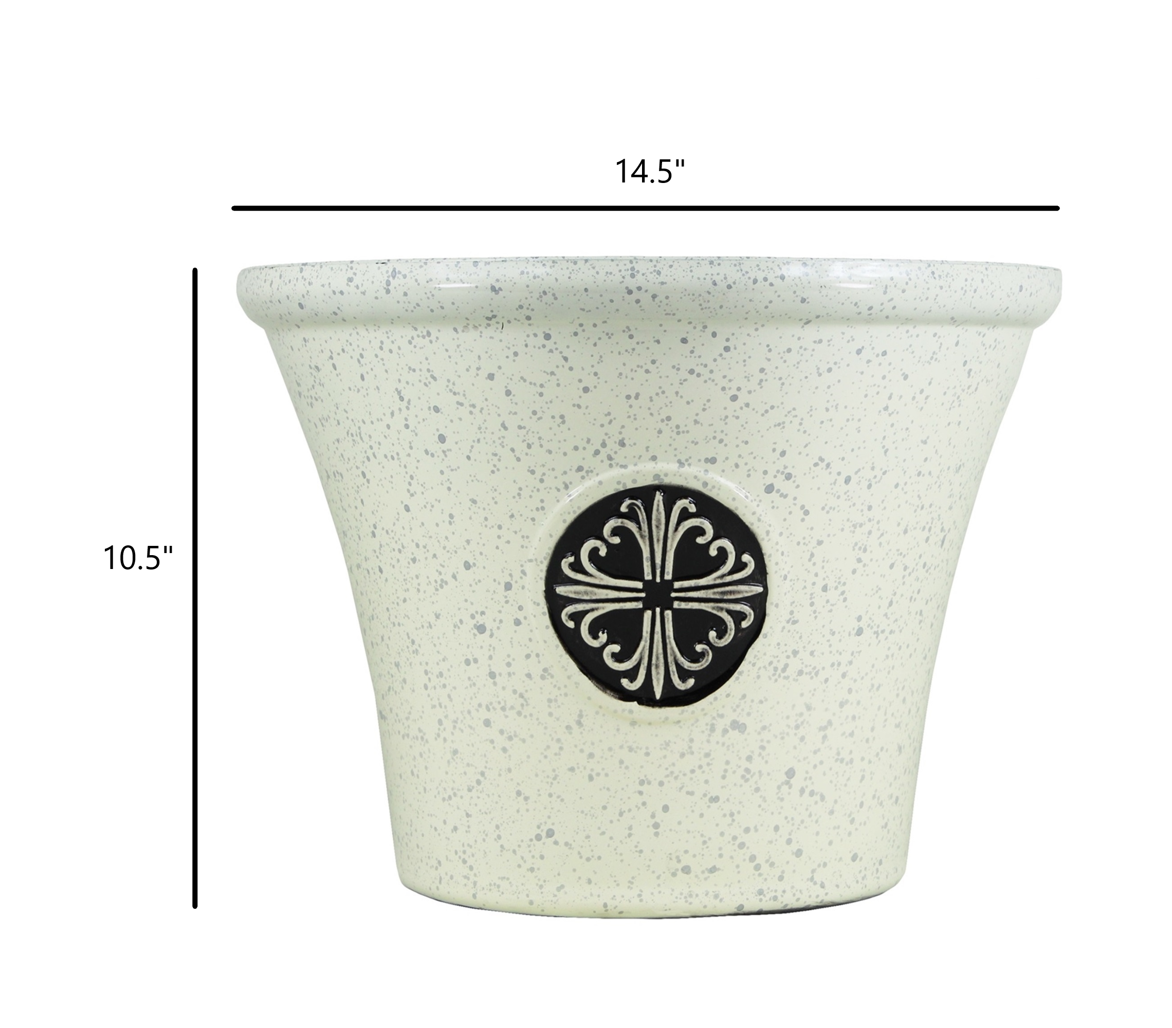 Garden Elements Indoor/Outdoor Plastic Modern Logo Planter with Drainage Holes, Lightweight & Durable, 14.75"