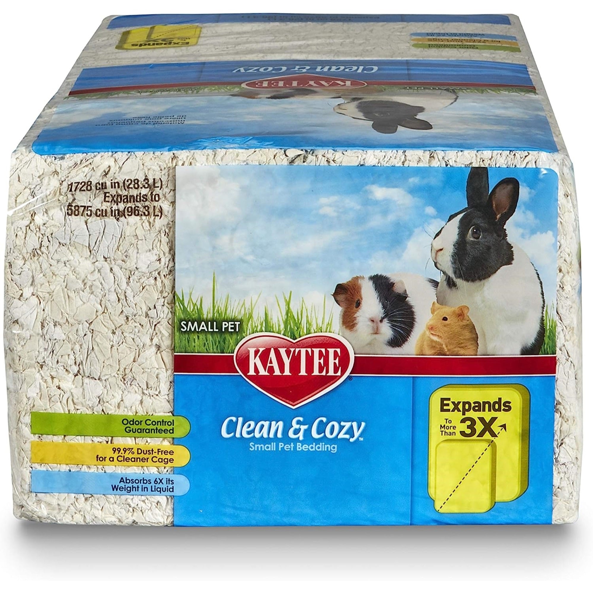 Kaytee Clean & Cozy Odor Control Small Animal Bedding, White, 85 Liters