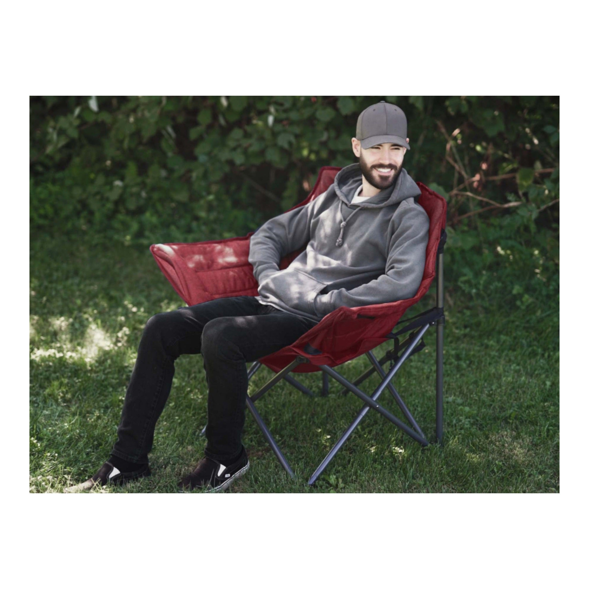 Zenithen Limited Guidesman Portable Padded Folding Chair, Red - Pack of 1